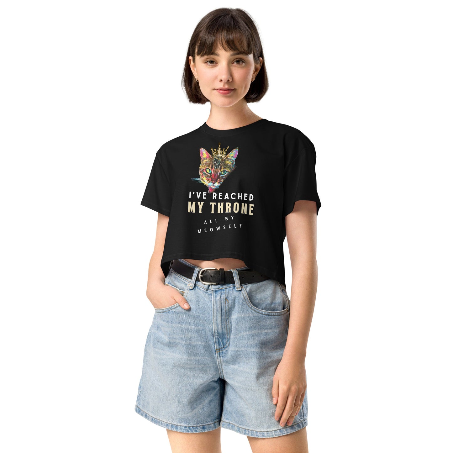 I've Reached My Throne All by Meowself Women’s Crop Top - My Social Cat Bonafide Boutique LLCI've Reached My Throne All by Meowself Women’s Crop Topcrop topMy Social Cat Bonafide Boutique LLCBlackXScatcrop