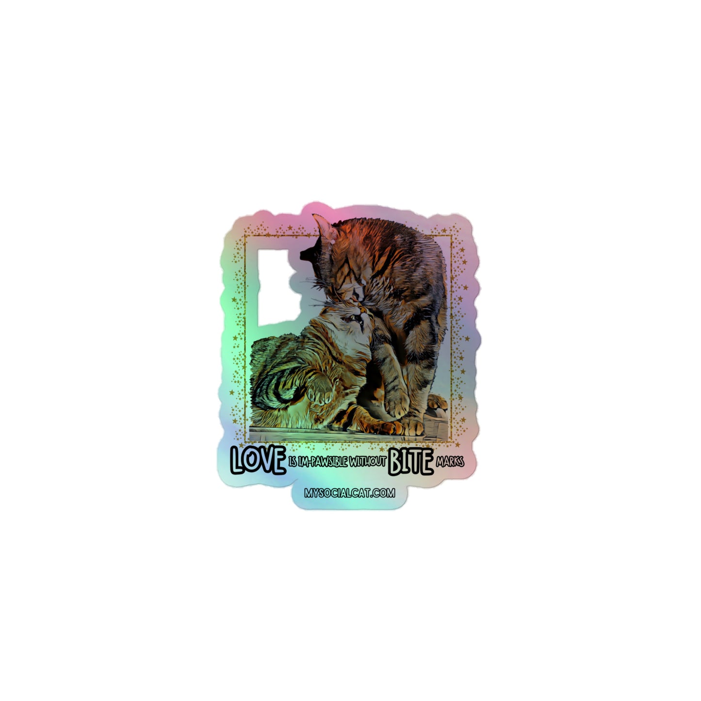 Love Is Im-Pawsible Holographic Stickers