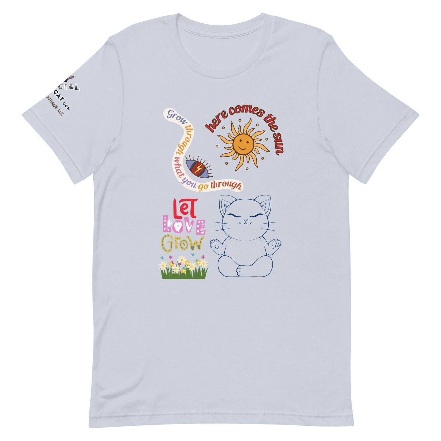 Let Love Grow Unisex Tee - My Social Cat Bonafide Boutique LLCLet Love Grow Unisex TeeT-shirtMy Social Cat Bonafide Boutique LLCLight BlueXScatscotton