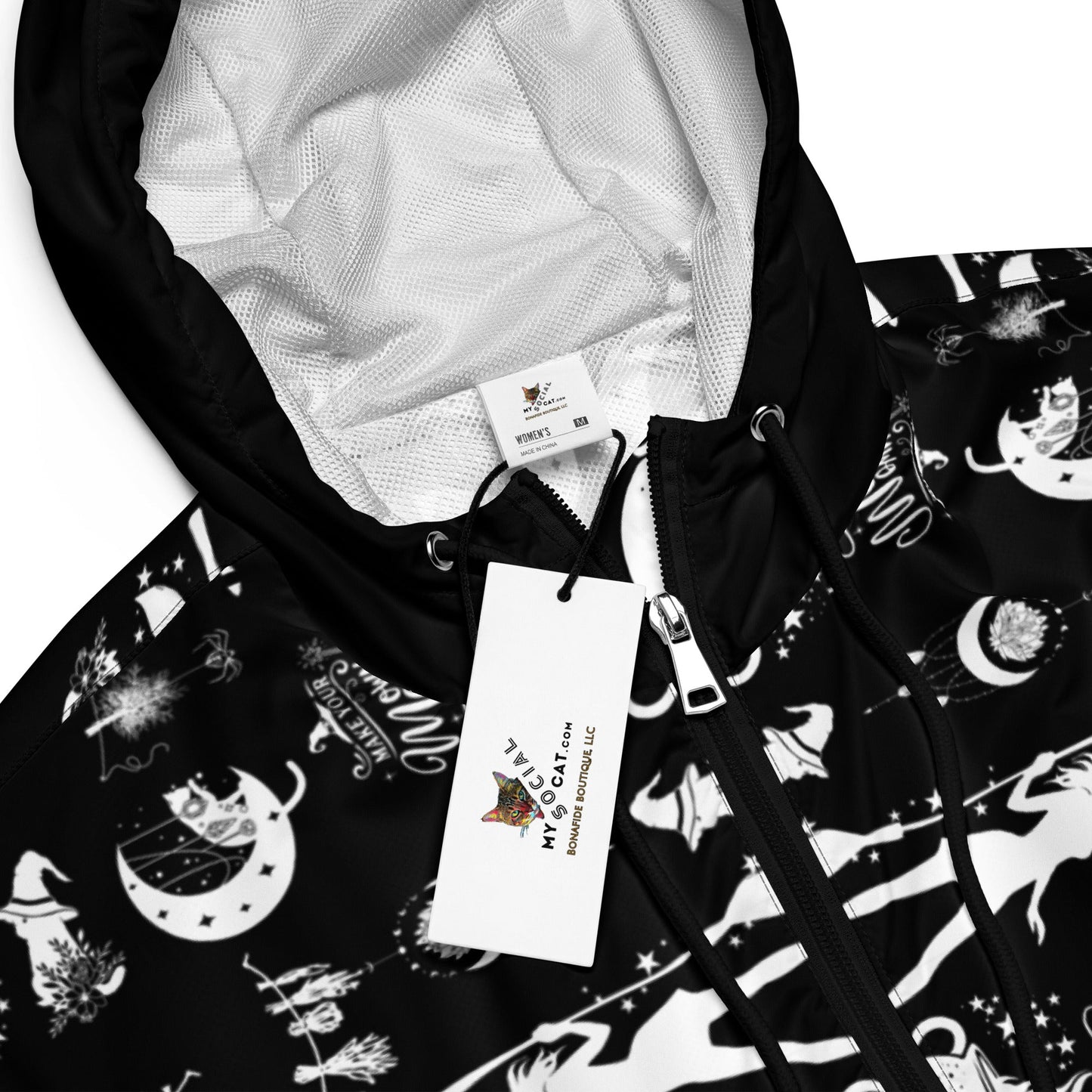 Make Your Own Magic Women’s Cropped Windbreaker (black) - My Social Cat Bonafide Boutique LLCMake Your Own Magic Women’s Cropped Windbreaker (black)WindbreakerMy Social Cat Bonafide Boutique LLCXSallblack