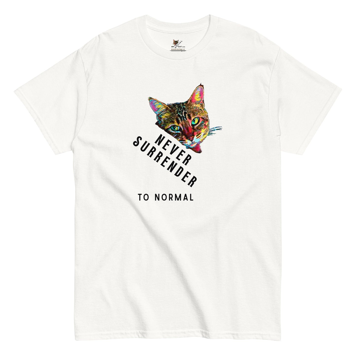 Never Surrender to Normal Unisex Classic Tee - My Social Cat Bonafide Boutique LLCNever Surrender to Normal Unisex Classic TeeT-shirtMy Social Cat Bonafide Boutique LLCWhiteScatnever