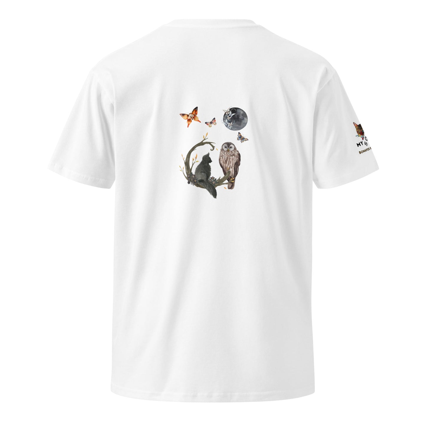 Night Owl Unisex Combed Cotton Premium Tee - My Social Cat Bonafide Boutique LLC