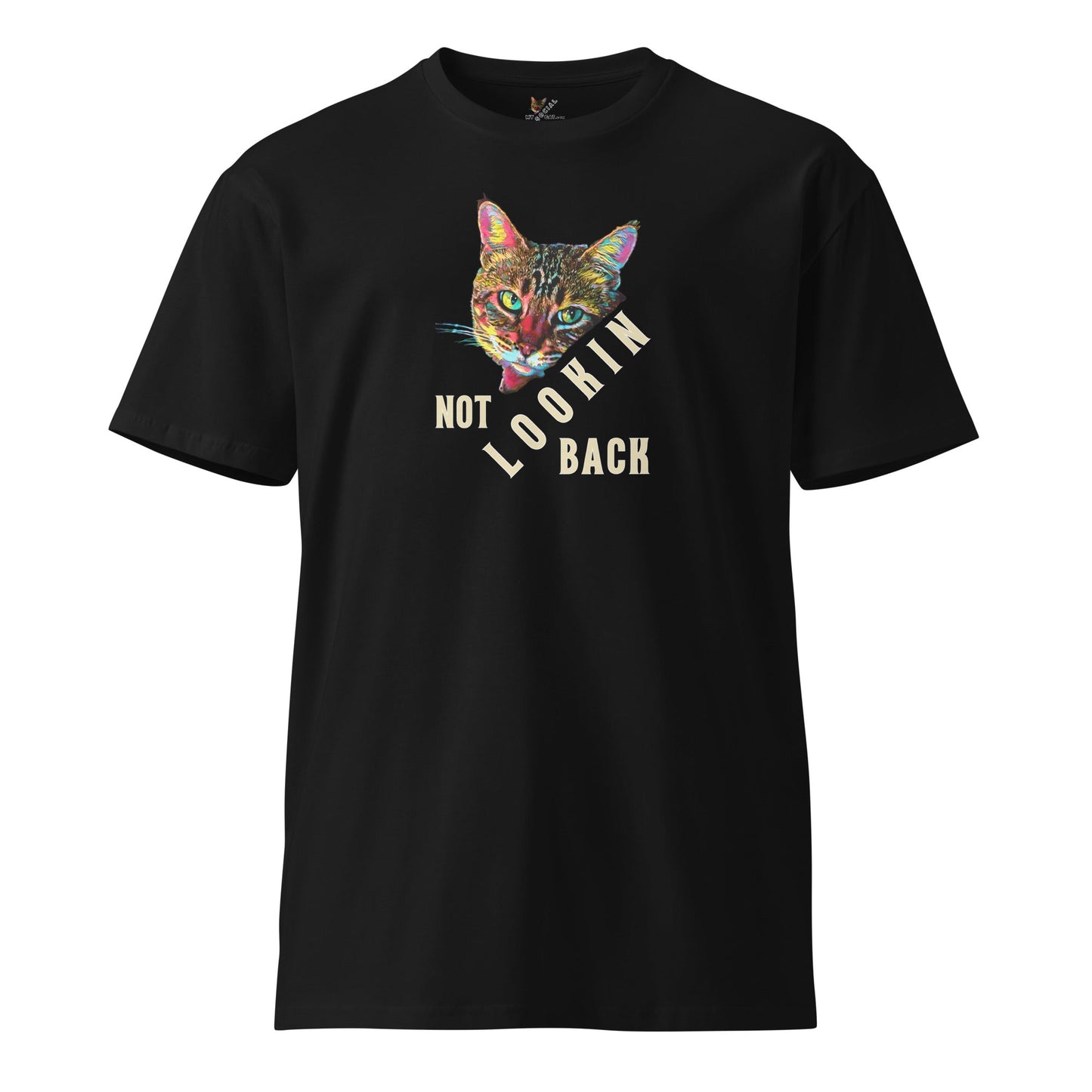Not Lookin Back Unisex Premium Tee - My Social Cat Bonafide Boutique LLCNot Lookin Back Unisex Premium TeeT-shirtMy Social Cat Bonafide Boutique LLCSbackcat