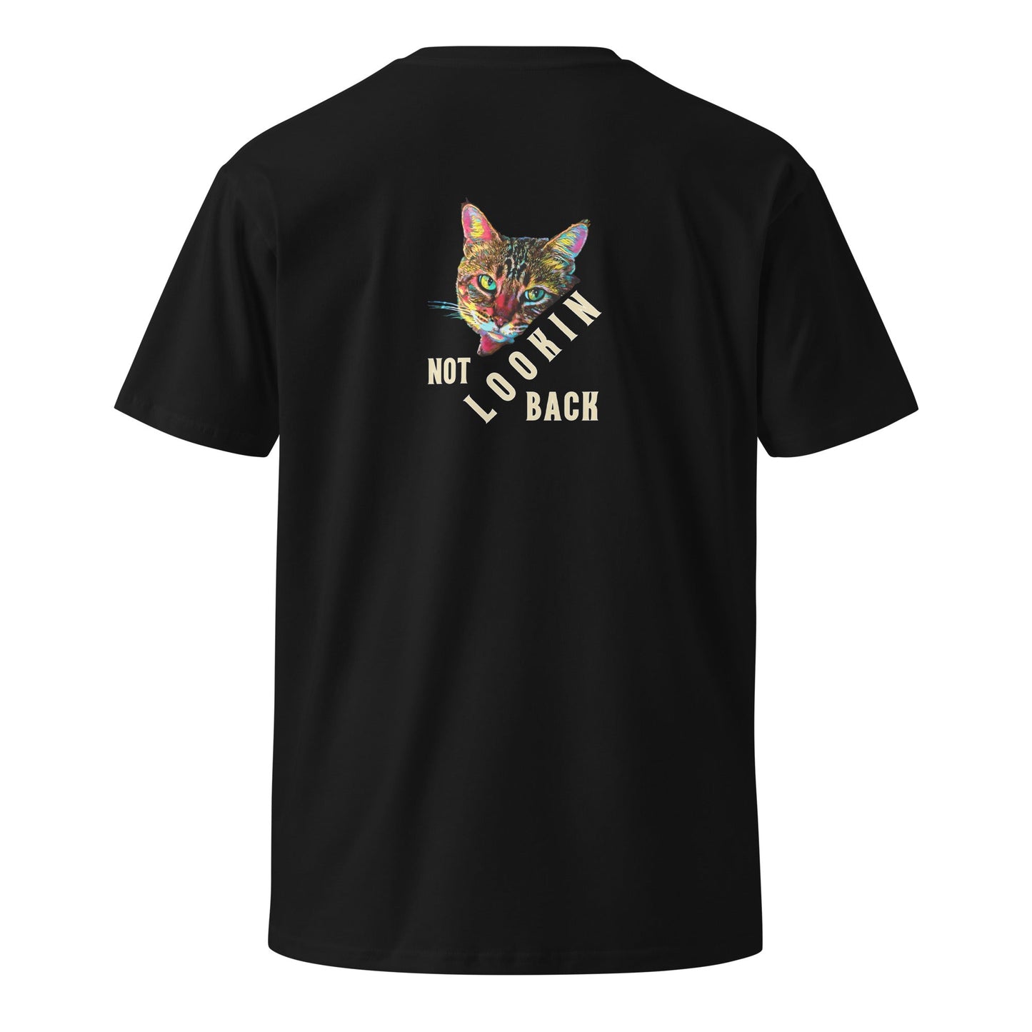Not Lookin Back Unisex Premium Tee - My Social Cat Bonafide Boutique LLCNot Lookin Back Unisex Premium TeeT-shirtMy Social Cat Bonafide Boutique LLCSbackcat