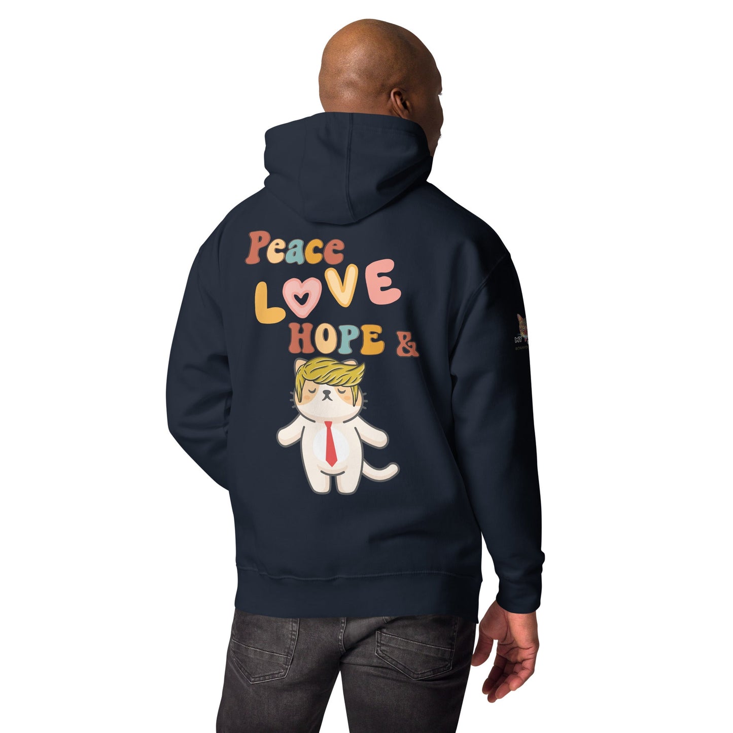 Peace Love Hope Unisex Hoodie - My Social Cat Bonafide Boutique LLCPeace Love Hope Unisex HoodieHooded sweatshirtMy Social Cat Bonafide Boutique LLCNavy BlazerShoodiehope