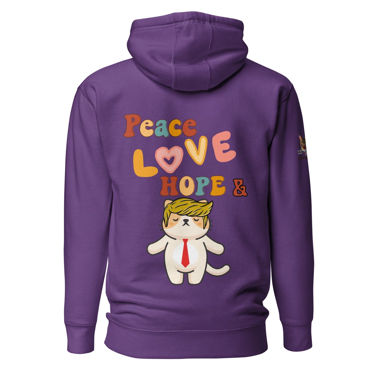 Peace Love Hope Unisex Hoodie - My Social Cat Bonafide Boutique LLCPeace Love Hope Unisex HoodieHooded sweatshirtMy Social Cat Bonafide Boutique LLCPurpleShoodiehope