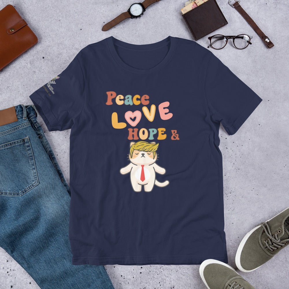 Peace Love Hope Unisex Tee - My Social Cat Bonafide Boutique LLCPeace Love Hope Unisex TeeT - shirtMy Social Cat Bonafide Boutique LLCBlackXShopelove