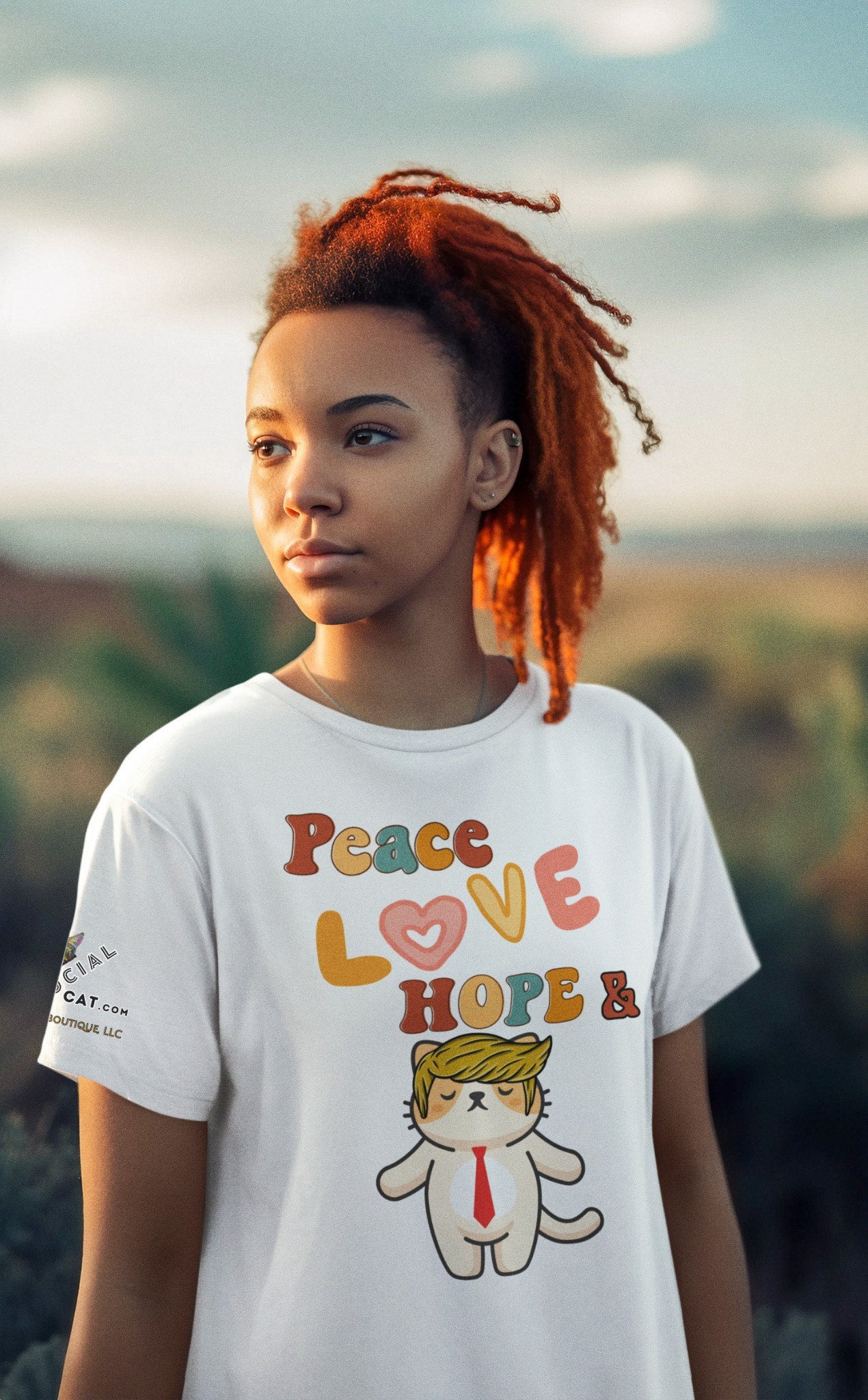 Peace Love Hope Unisex Tee - My Social Cat Bonafide Boutique LLCPeace Love Hope Unisex TeeT-shirtMy Social Cat Bonafide Boutique LLCBlackXShopelove