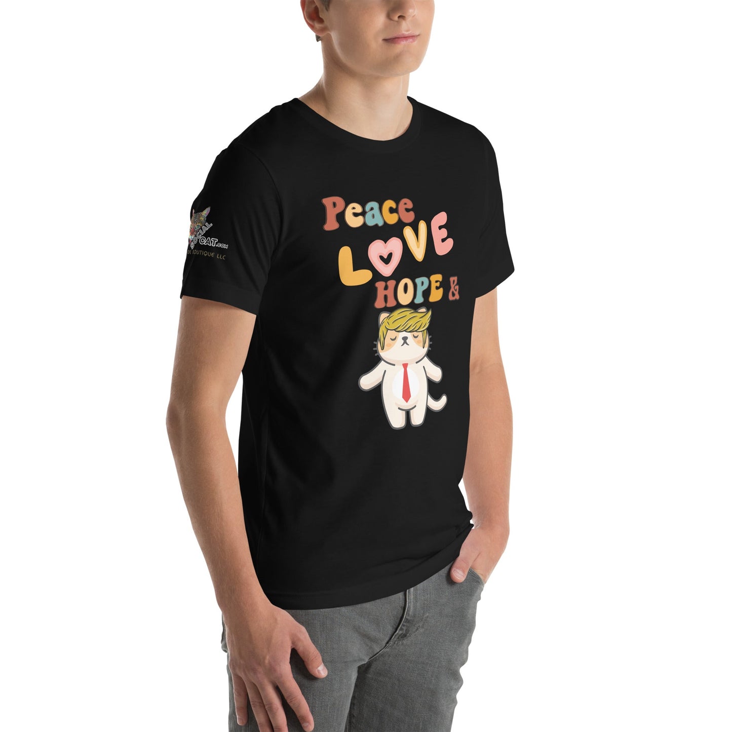 Peace Love Hope Unisex Tee - My Social Cat Bonafide Boutique LLCPeace Love Hope Unisex TeeT - shirtMy Social Cat Bonafide Boutique LLCBlackXShopelove