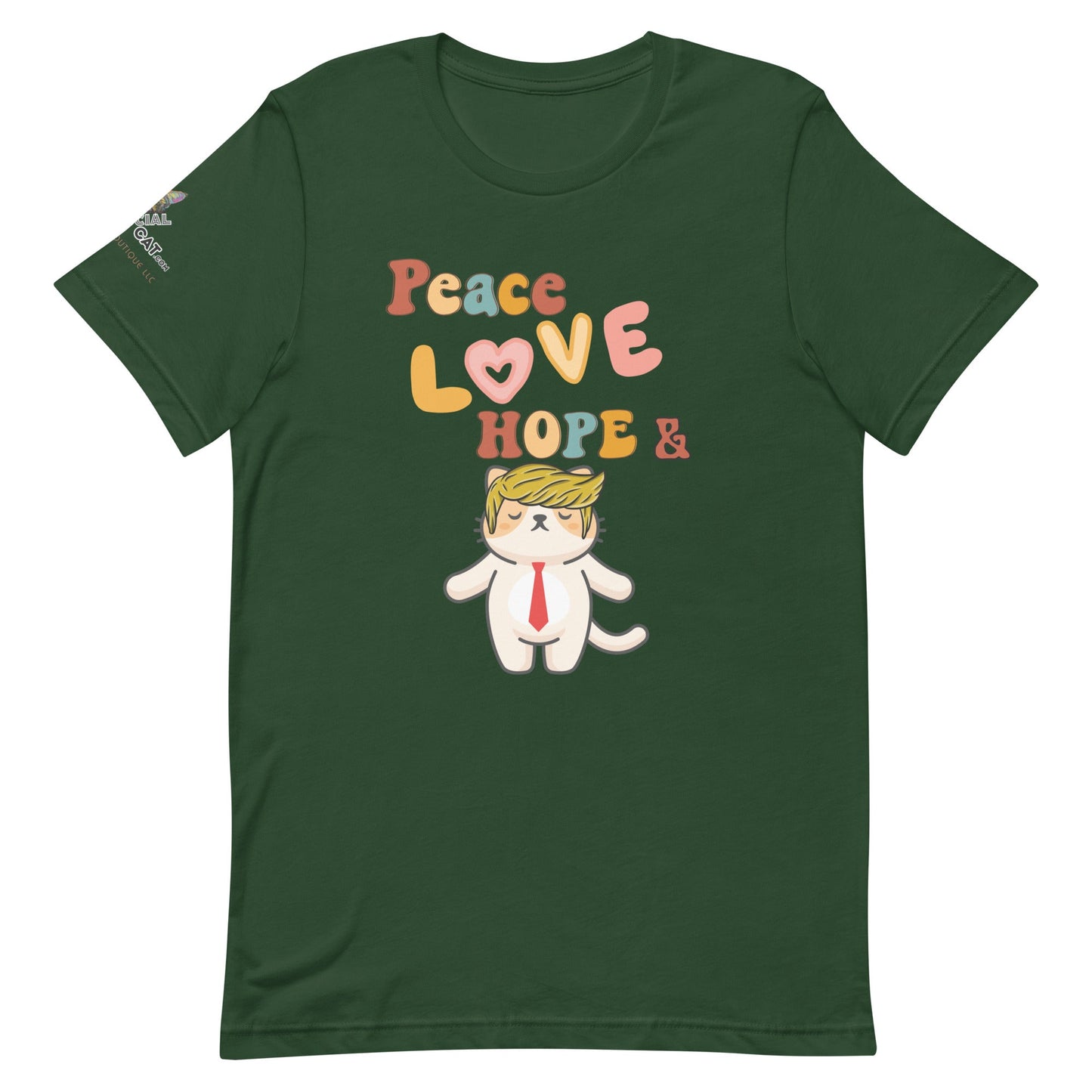 Peace Love Hope Unisex Tee - My Social Cat Bonafide Boutique LLCPeace Love Hope Unisex TeeT - shirtMy Social Cat Bonafide Boutique LLCForestShopelove