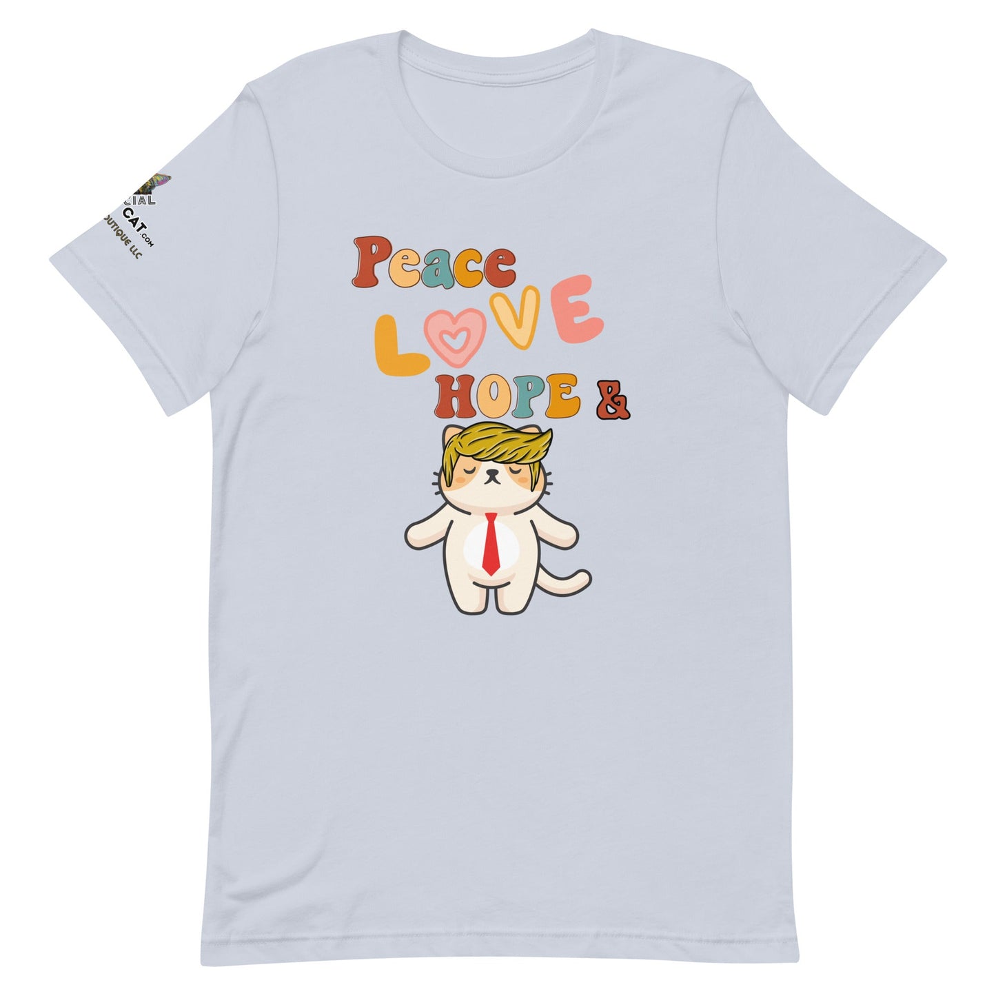 Peace Love Hope Unisex Tee - My Social Cat Bonafide Boutique LLCPeace Love Hope Unisex TeeT - shirtMy Social Cat Bonafide Boutique LLCLight BlueXShopelove