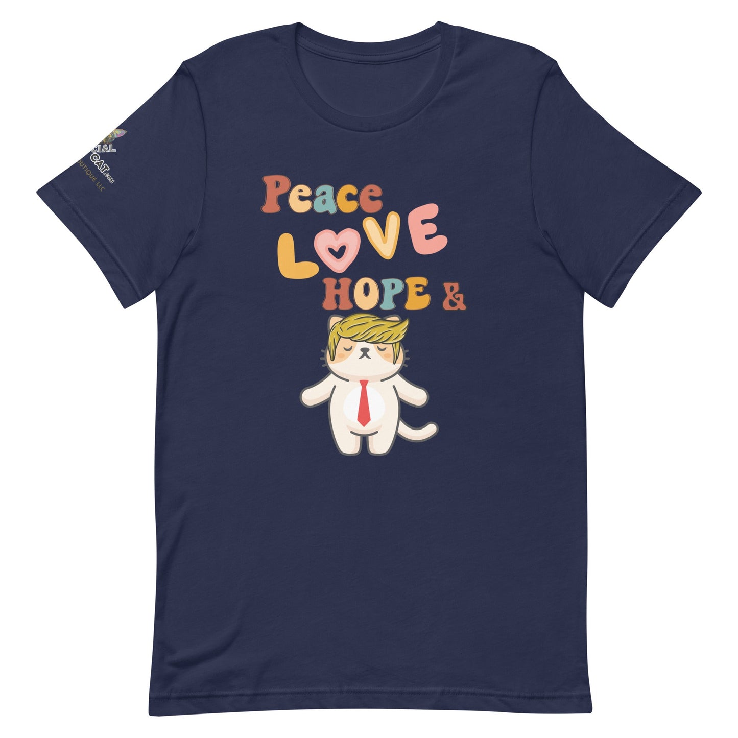 Peace Love Hope Unisex Tee - My Social Cat Bonafide Boutique LLCPeace Love Hope Unisex TeeT - shirtMy Social Cat Bonafide Boutique LLCNavyXShopelove