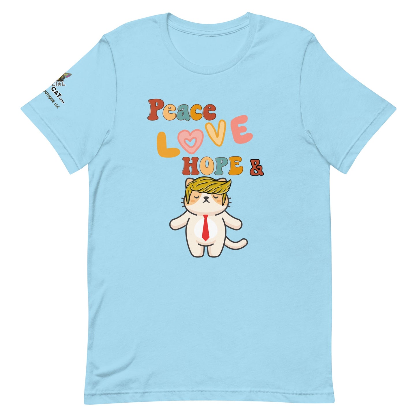 Peace Love Hope Unisex Tee - My Social Cat Bonafide Boutique LLCPeace Love Hope Unisex TeeT - shirtMy Social Cat Bonafide Boutique LLCOcean BlueShopelove