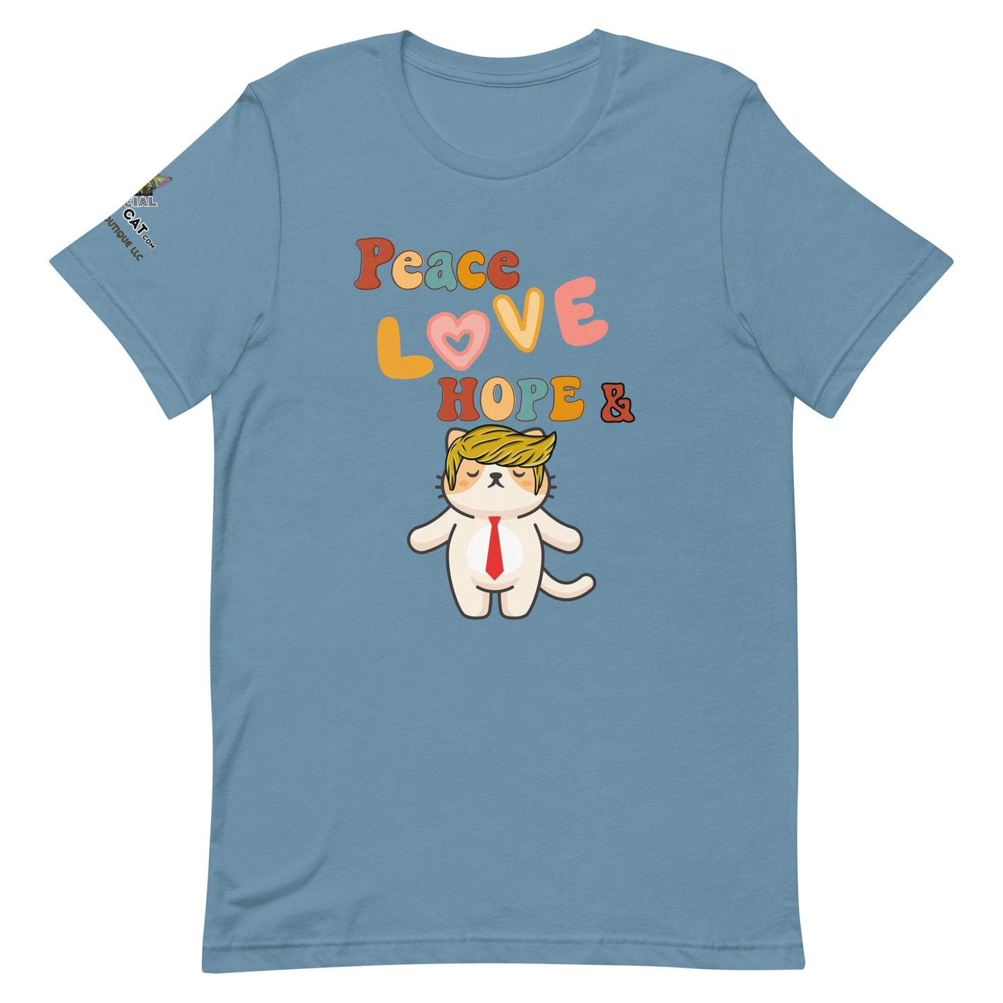 Peace Love Hope Unisex Tee - My Social Cat Bonafide Boutique LLCPeace Love Hope Unisex TeeT - shirtMy Social Cat Bonafide Boutique LLCSteel BlueXShopelove
