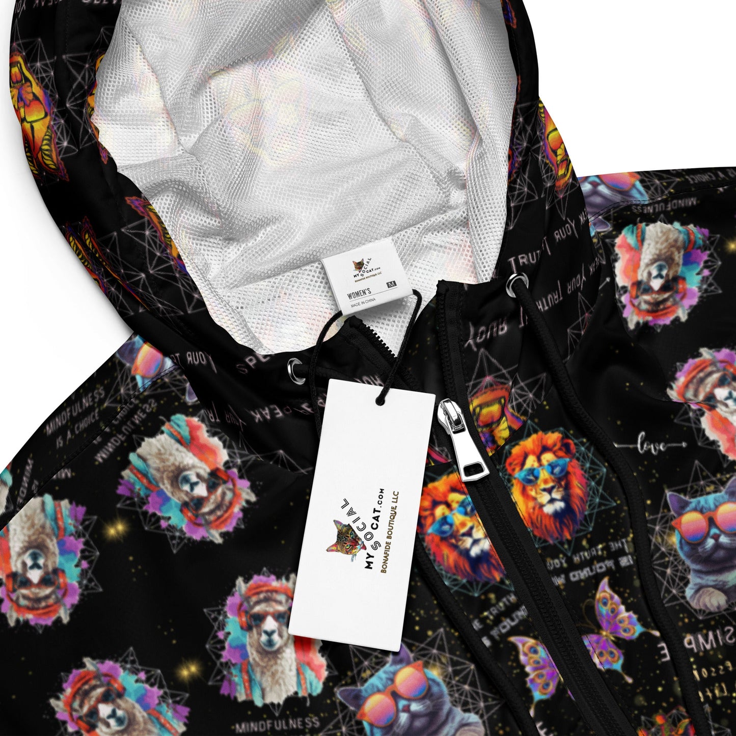Practice Mindfulness Women’s Cropped Windbreaker (black) - My Social Cat Bonafide Boutique LLCPractice Mindfulness Women’s Cropped Windbreaker (black)WindbreakerMy Social Cat Bonafide Boutique LLCXShoodiemindfulness