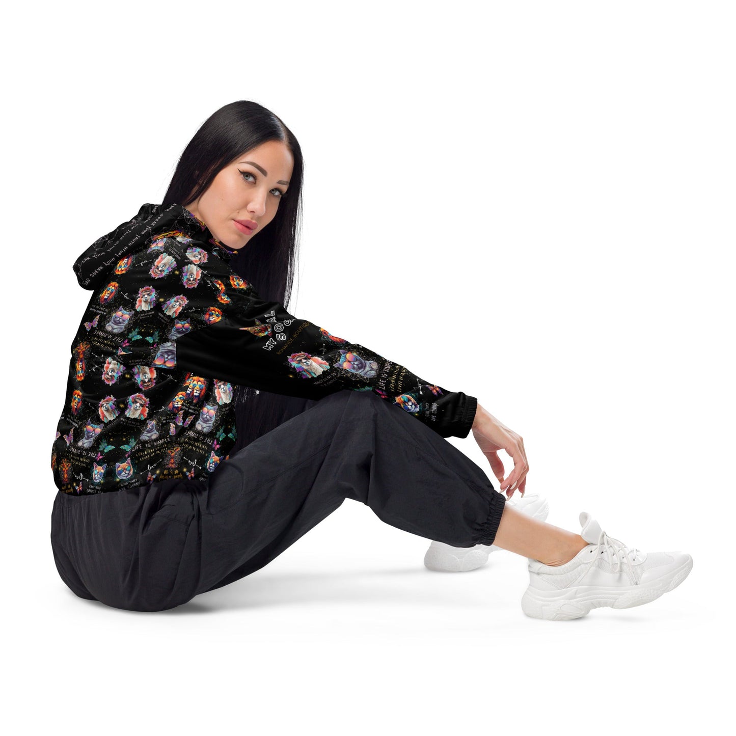Practice Mindfulness Women’s Cropped Windbreaker (black) - My Social Cat Bonafide Boutique LLCPractice Mindfulness Women’s Cropped Windbreaker (black)WindbreakerMy Social Cat Bonafide Boutique LLCXShoodiemindfulness