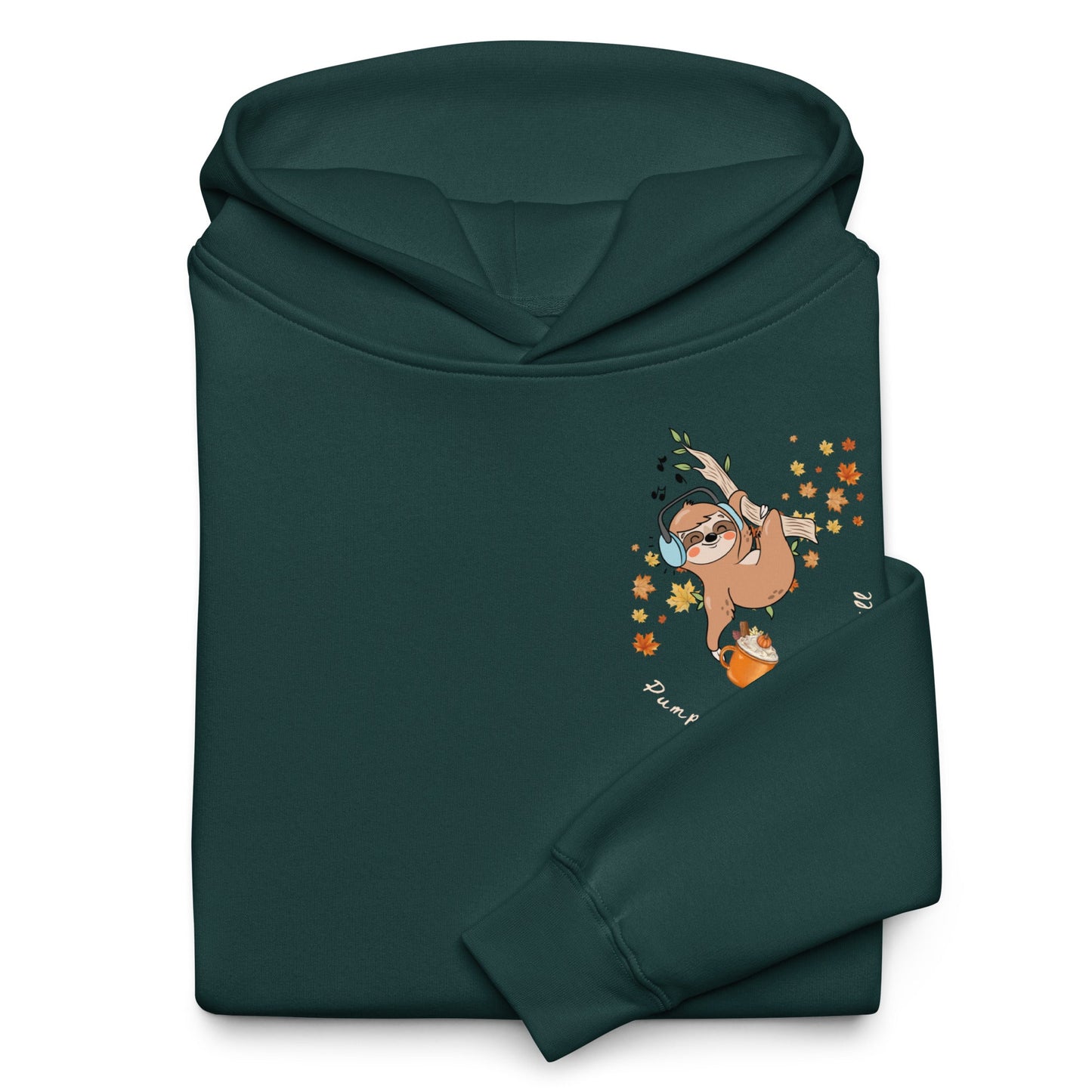 Pumpkin Spice and Chill Unisex Plush Hoodie - My Social Cat Bonafide Boutique LLCPumpkin Spice and Chill Unisex Plush HoodieHooded sweatshirtMy Social Cat Bonafide Boutique LLCPine GreenSchillhoodie