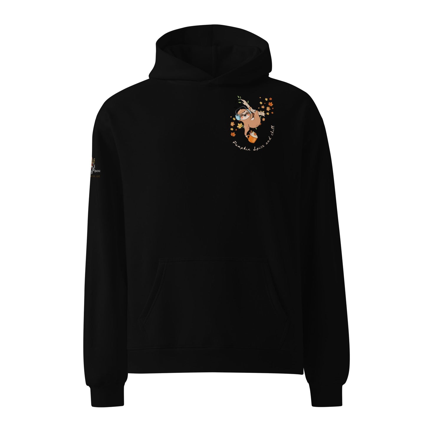 Pumpkin Spice and Chill Unisex Plush Hoodie - My Social Cat Bonafide Boutique LLCPumpkin Spice and Chill Unisex Plush HoodieHooded sweatshirtMy Social Cat Bonafide Boutique LLCBlackSchillhoodie