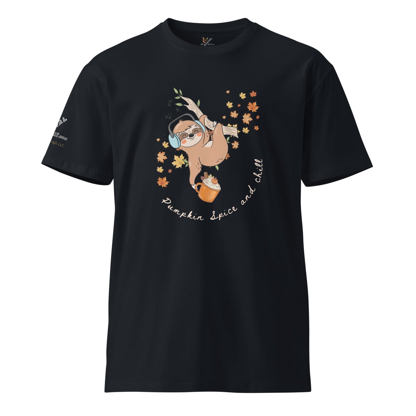 Pumpkin Spice and Chill Unisex Premium Tee - My Social Cat Bonafide Boutique LLCPumpkin Spice and Chill Unisex Premium TeeT-shirtMy Social Cat Bonafide Boutique LLCNavySchillpremium