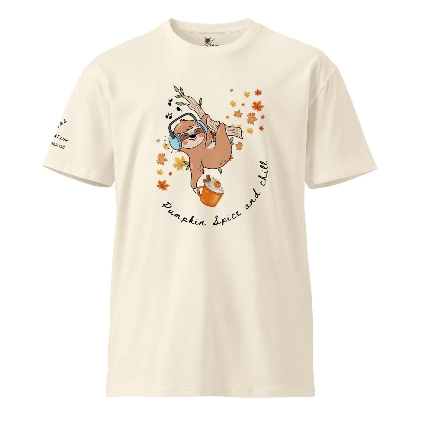 Pumpkin Spice and Chill Unisex Premium Tee - My Social Cat Bonafide Boutique LLCPumpkin Spice and Chill Unisex Premium TeeT-shirtMy Social Cat Bonafide Boutique LLCNaturalSchillpremium