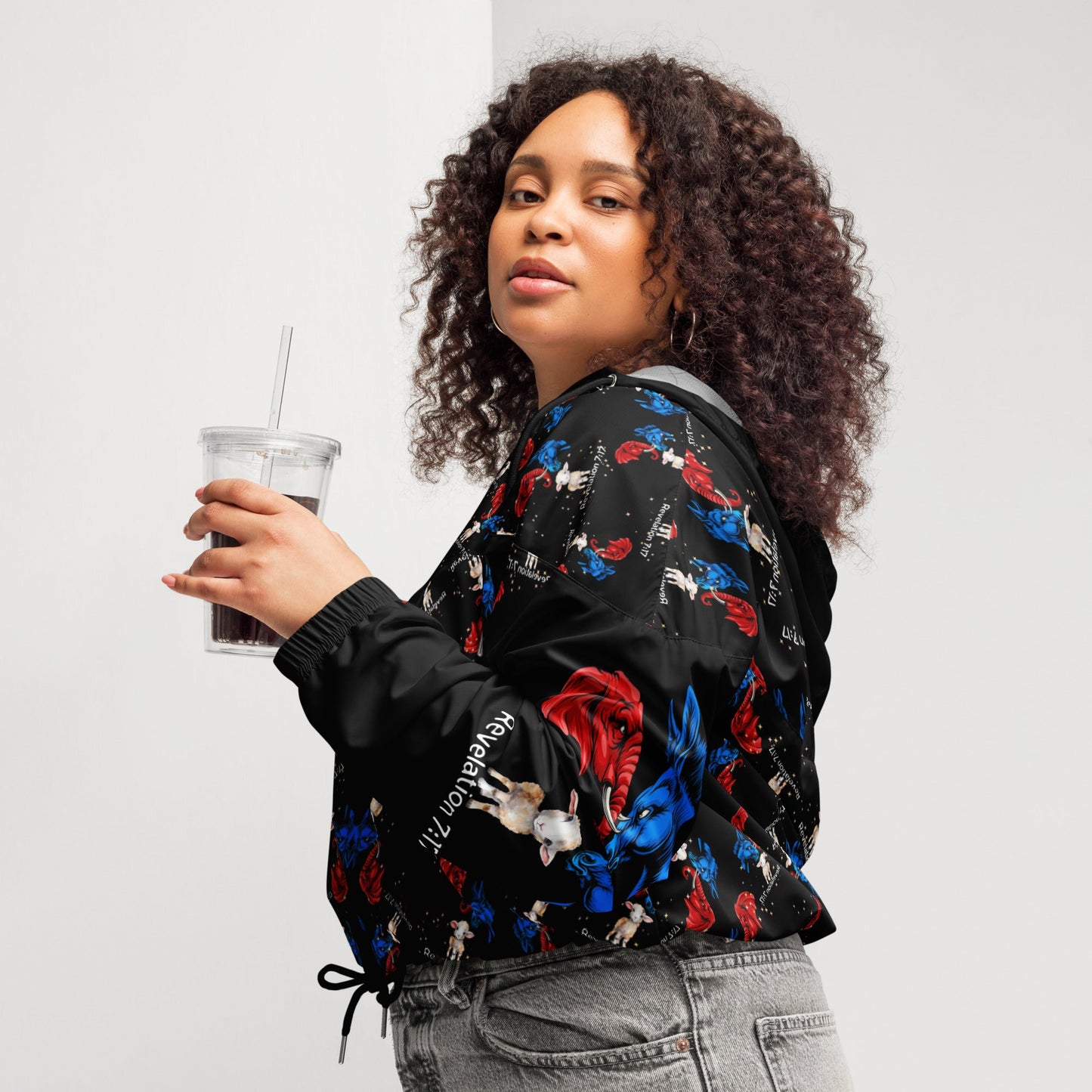 Revelation Women’s Cropped Windbreaker in Black - My Social Cat Bonafide Boutique LLCRevelation Women’s Cropped Windbreaker in BlackWindbreakerMy Social Cat Bonafide Boutique LLCXSallbreaker