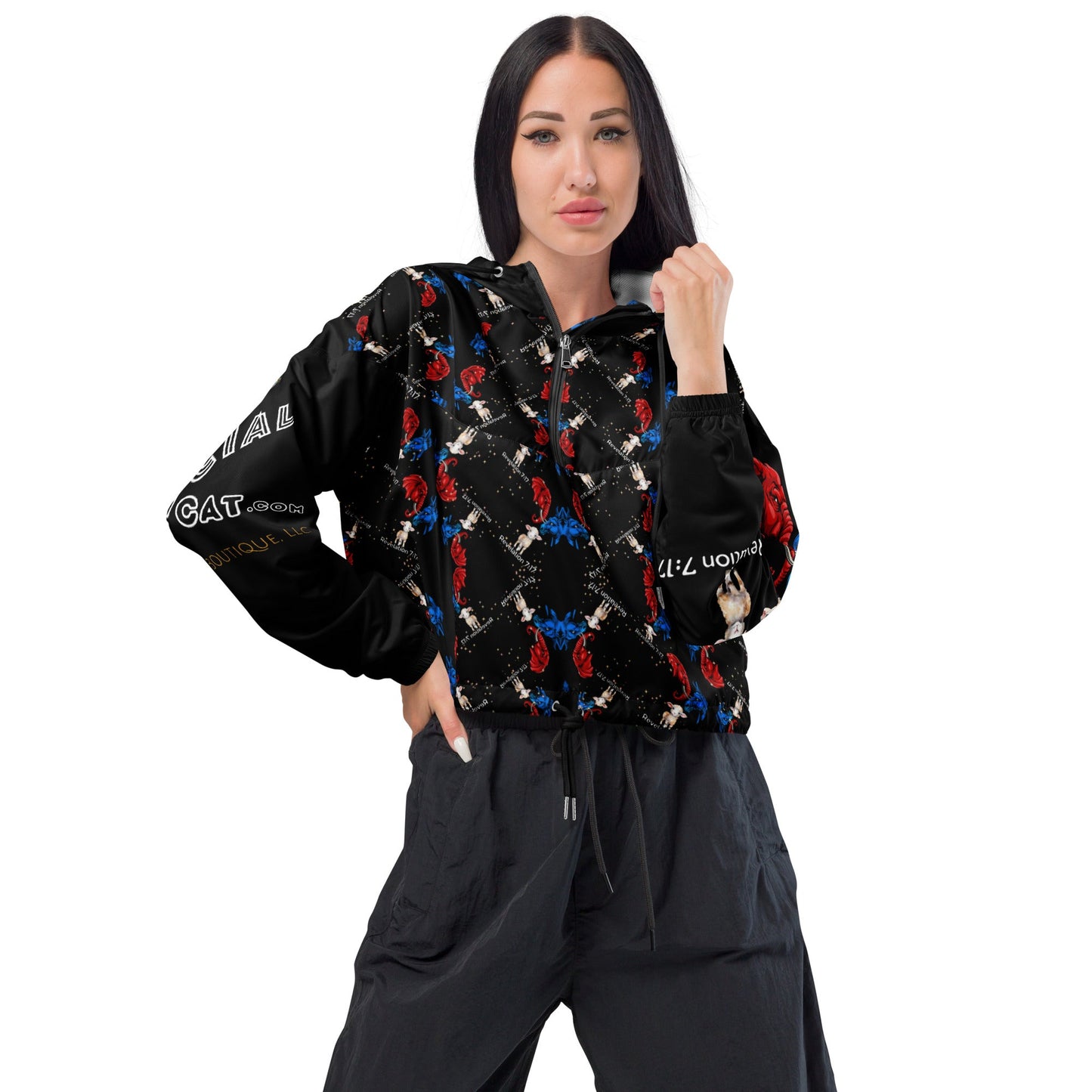Revelation Women’s Cropped Windbreaker in Black - My Social Cat Bonafide Boutique LLCRevelation Women’s Cropped Windbreaker in BlackWindbreakerMy Social Cat Bonafide Boutique LLCXSallbreaker