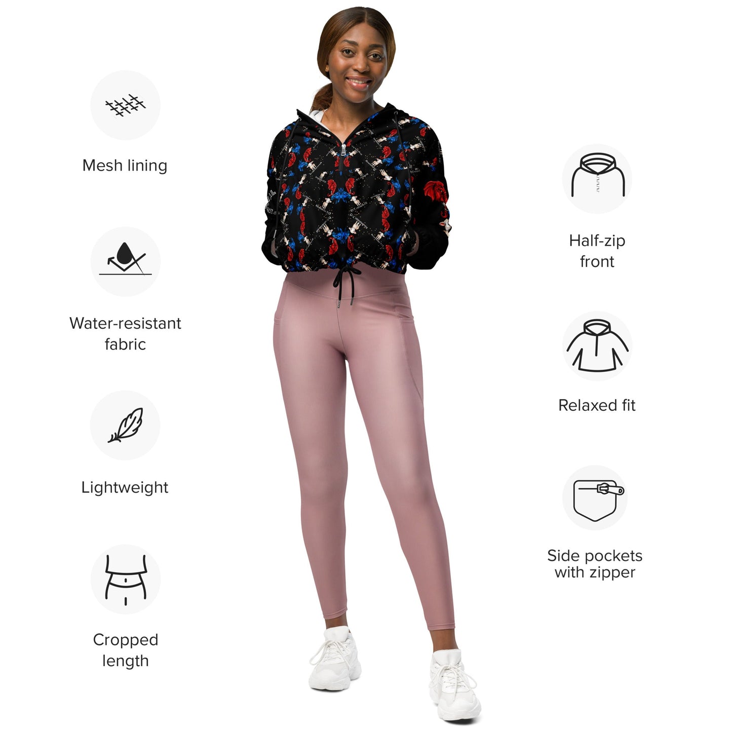 Revelation Women’s Cropped Windbreaker in Black - My Social Cat Bonafide Boutique LLCRevelation Women’s Cropped Windbreaker in BlackWindbreakerMy Social Cat Bonafide Boutique LLCXSallbreaker