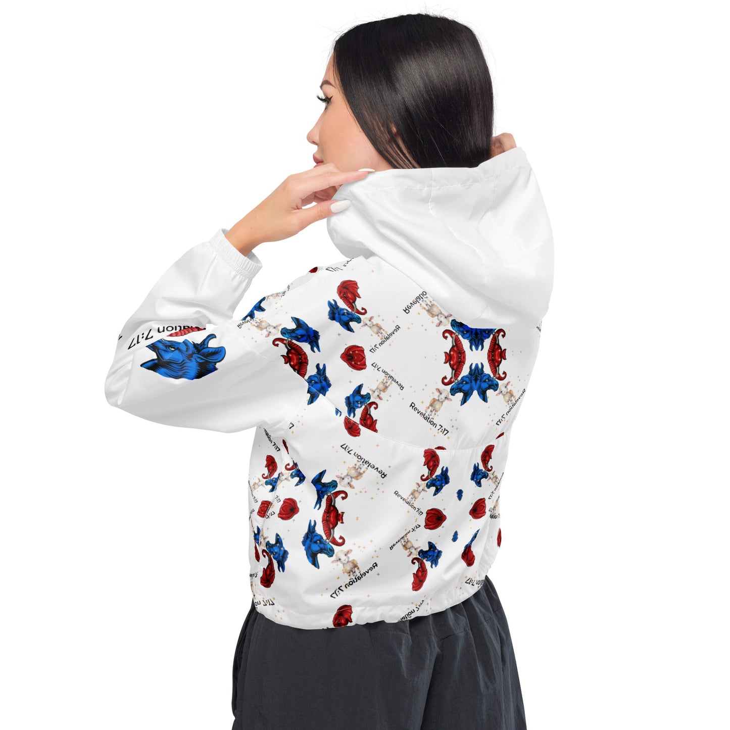 Revelation Women’s Cropped Windbreaker in White - My Social Cat Bonafide Boutique LLCRevelation Women’s Cropped Windbreaker in WhiteWindbreakerMy Social Cat Bonafide Boutique LLCXSallbreaker