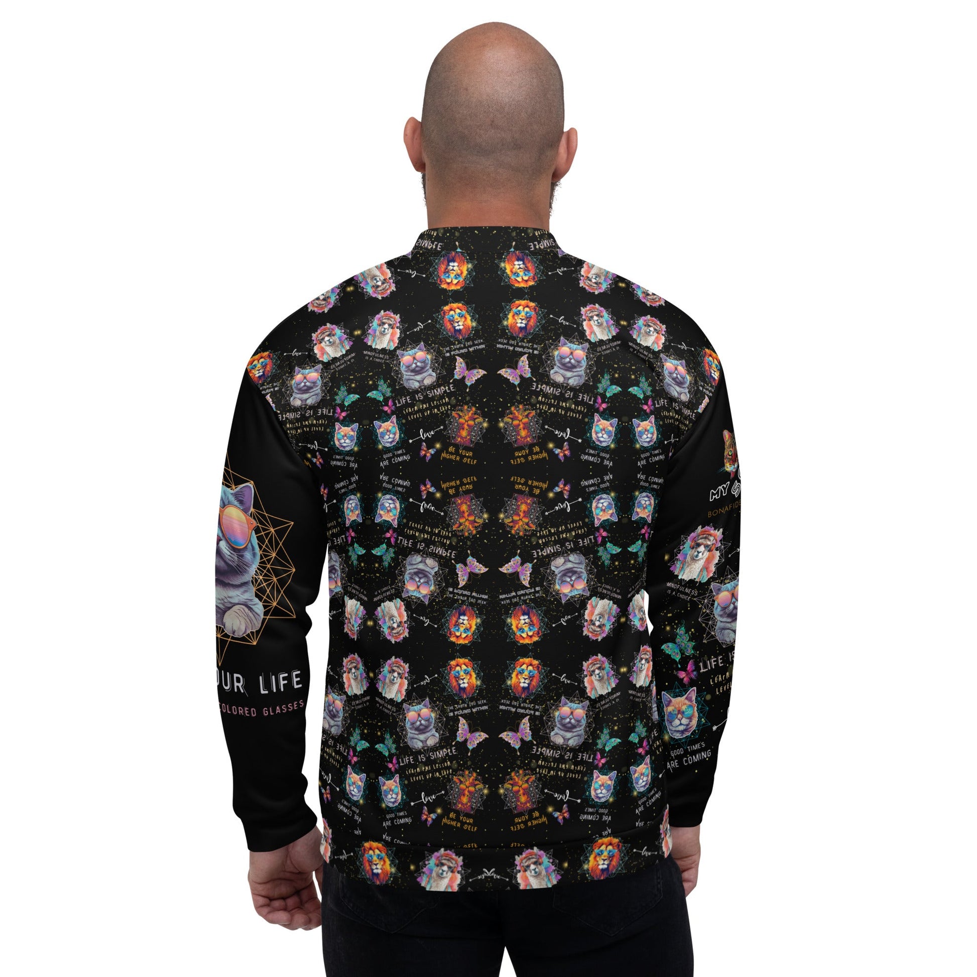 Rose Colored Glasses All Over Print Unisex Bomber Jacket - My Social Cat Bonafide Boutique LLCRose Colored Glasses All Over Print Unisex Bomber JacketBomber JacketMy Social Cat Bonafide Boutique LLCXSbomberjacket