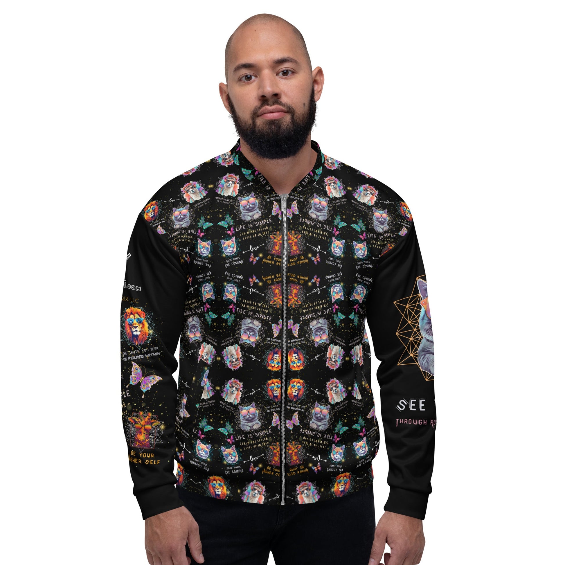 Rose Colored Glasses All Over Print Unisex Bomber Jacket - My Social Cat Bonafide Boutique LLCRose Colored Glasses All Over Print Unisex Bomber JacketBomber JacketMy Social Cat Bonafide Boutique LLCXSbomberjacket