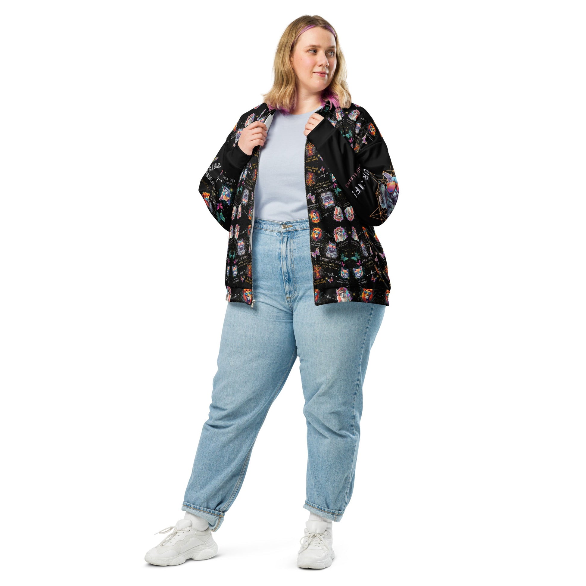Rose Colored Glasses All Over Print Unisex Bomber Jacket - My Social Cat Bonafide Boutique LLCRose Colored Glasses All Over Print Unisex Bomber JacketBomber JacketMy Social Cat Bonafide Boutique LLCXSbomberjacket