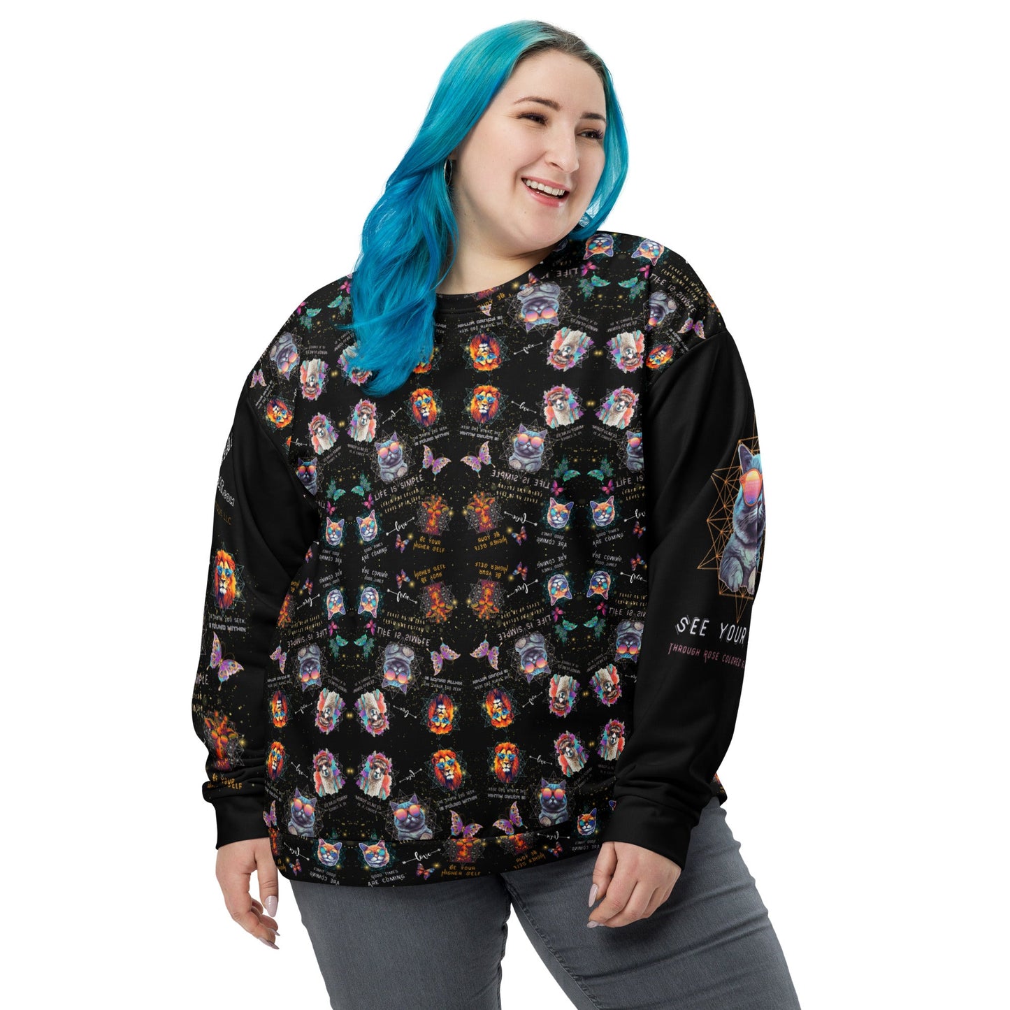 Rose Colored Glasses All Over Print Unisex Sweatshirt - My Social Cat Bonafide Boutique LLCRose Colored Glasses All Over Print Unisex SweatshirtSweatshirtMy Social Cat Bonafide Boutique LLCXScatglasses