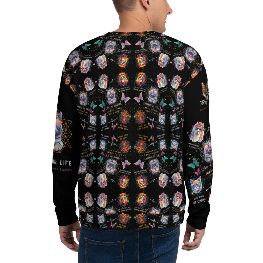 Rose Colored Glasses All Over Print Unisex Sweatshirt - My Social Cat Bonafide Boutique LLCRose Colored Glasses All Over Print Unisex SweatshirtSweatshirtMy Social Cat Bonafide Boutique LLCXScatglasses