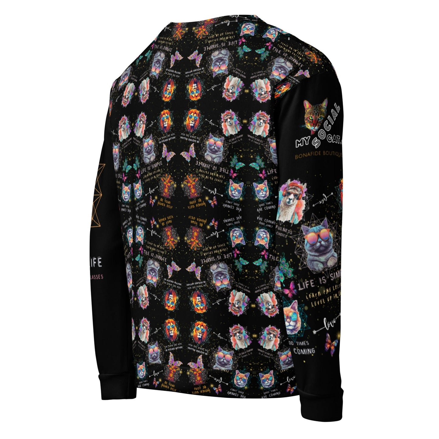 Rose Colored Glasses All Over Print Unisex Sweatshirt - My Social Cat Bonafide Boutique LLCRose Colored Glasses All Over Print Unisex SweatshirtSweatshirtMy Social Cat Bonafide Boutique LLCXScatglasses