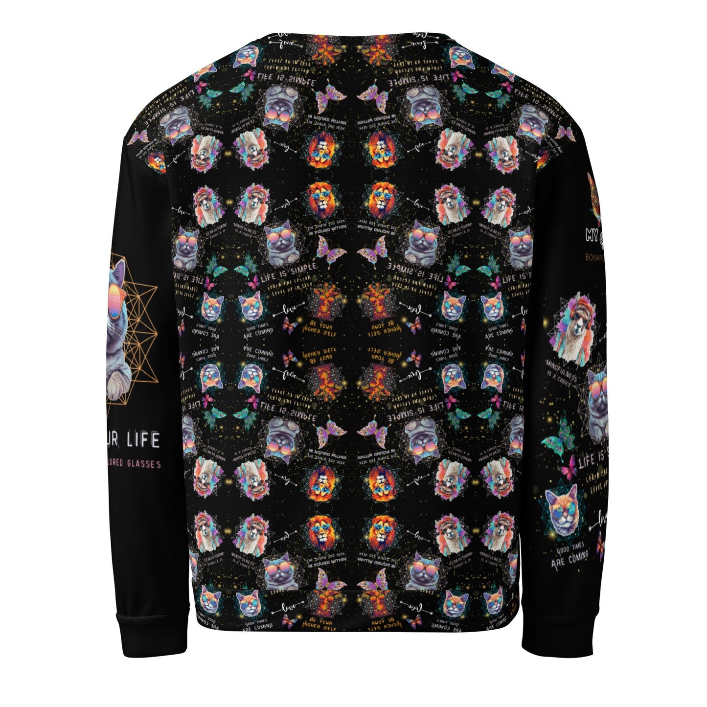 Rose Colored Glasses All Over Print Unisex Sweatshirt - My Social Cat Bonafide Boutique LLCRose Colored Glasses All Over Print Unisex SweatshirtSweatshirtMy Social Cat Bonafide Boutique LLCXScatglasses