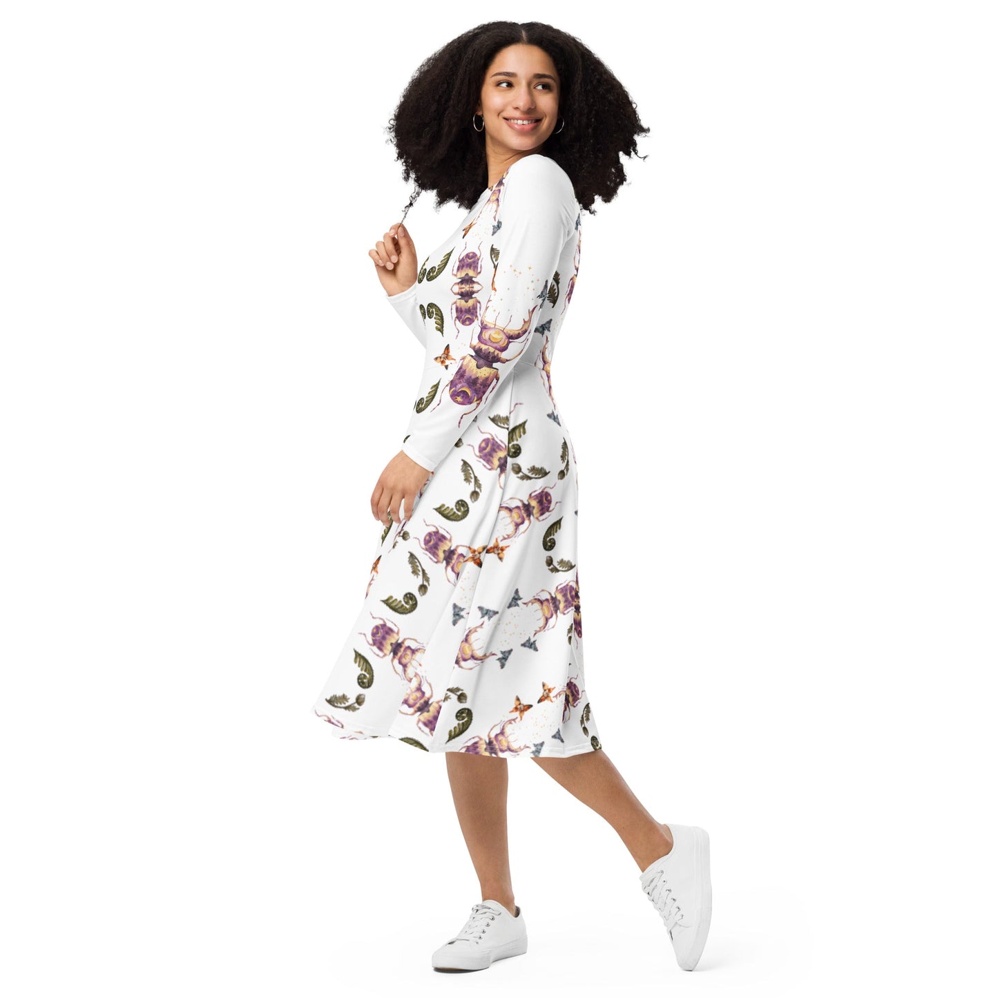 Scarab Beetle All - Over Print Long Sleeve midi Dress - My Social Cat Bonafide Boutique LLCScarab Beetle All - Over Print Long Sleeve midi DressDressMy Social Cat Bonafide Boutique LLC2XSallbeetle