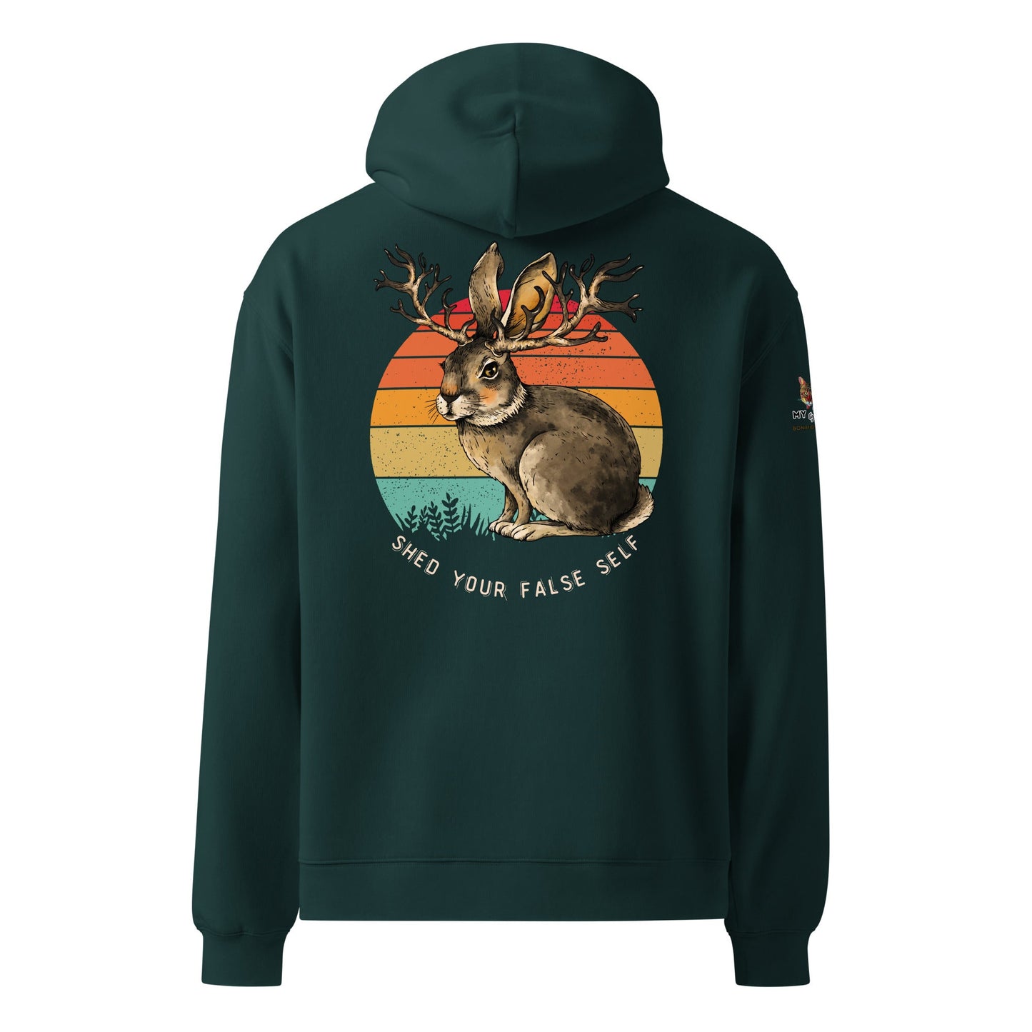Shed Your False Self Unisex Plush Hoodie - My Social Cat Bonafide Boutique LLCShed Your False Self Unisex Plush HoodieHooded sweatshirtMy Social Cat Bonafide Boutique LLCPine GreenSbunnyfalse