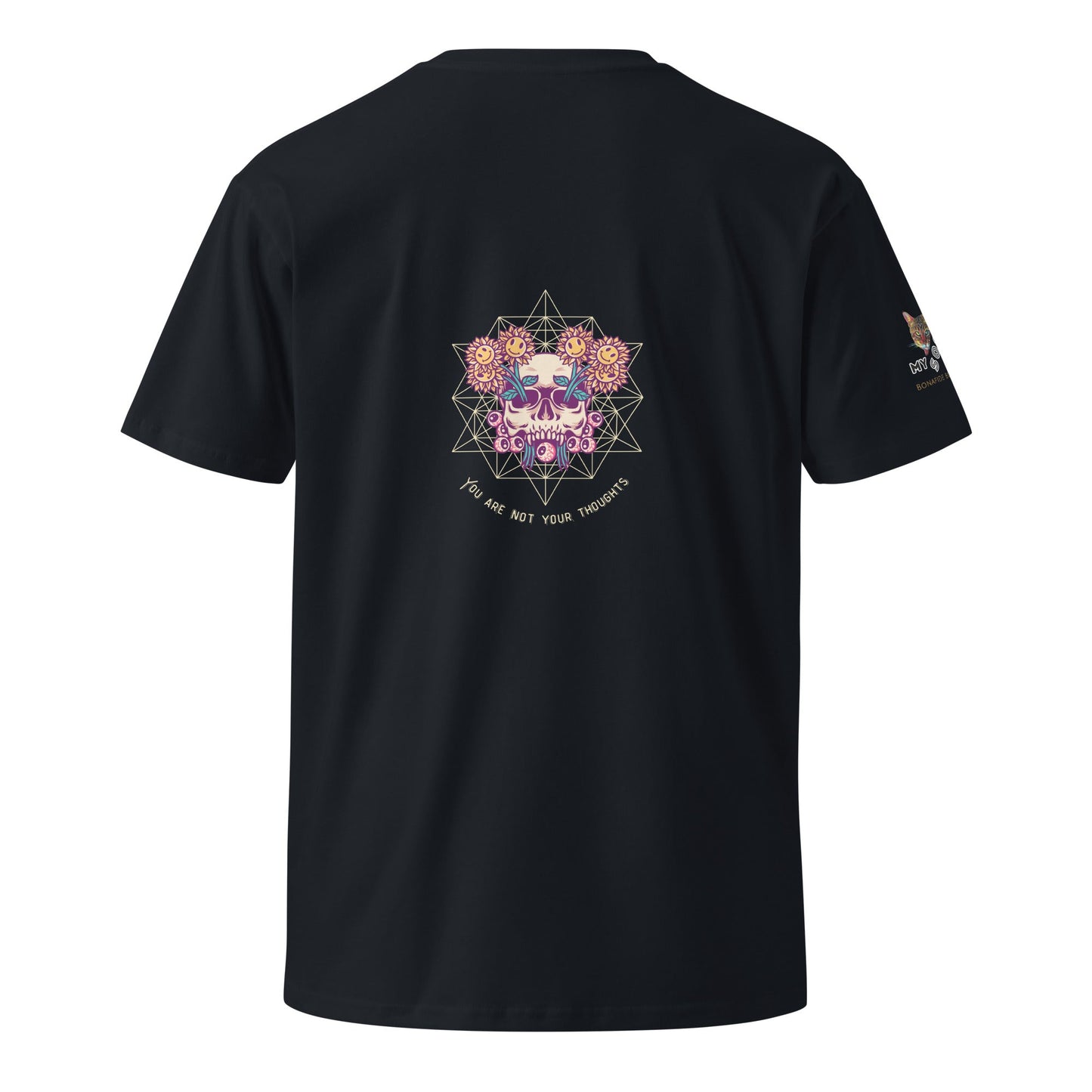 Skull Flowers Thoughts Unisex Premium Tee - My Social Cat Bonafide Boutique LLCSkull Flowers Thoughts Unisex Premium TeeT-shirtMy Social Cat Bonafide Boutique LLCNavySarecotton