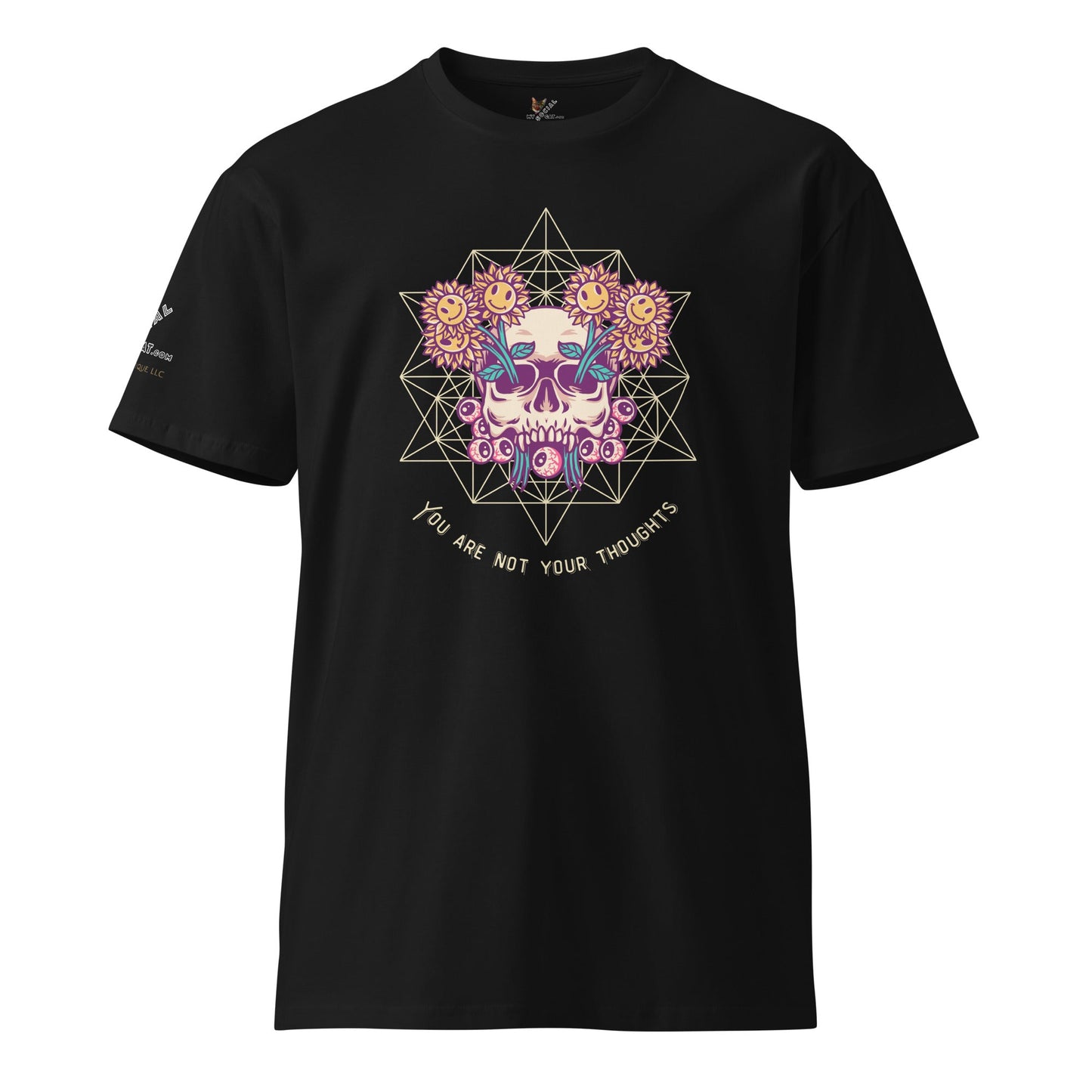 Skull Flowers Thoughts Unisex Premium Tee - My Social Cat Bonafide Boutique LLCSkull Flowers Thoughts Unisex Premium TeeT-shirtMy Social Cat Bonafide Boutique LLCBlackSarecotton