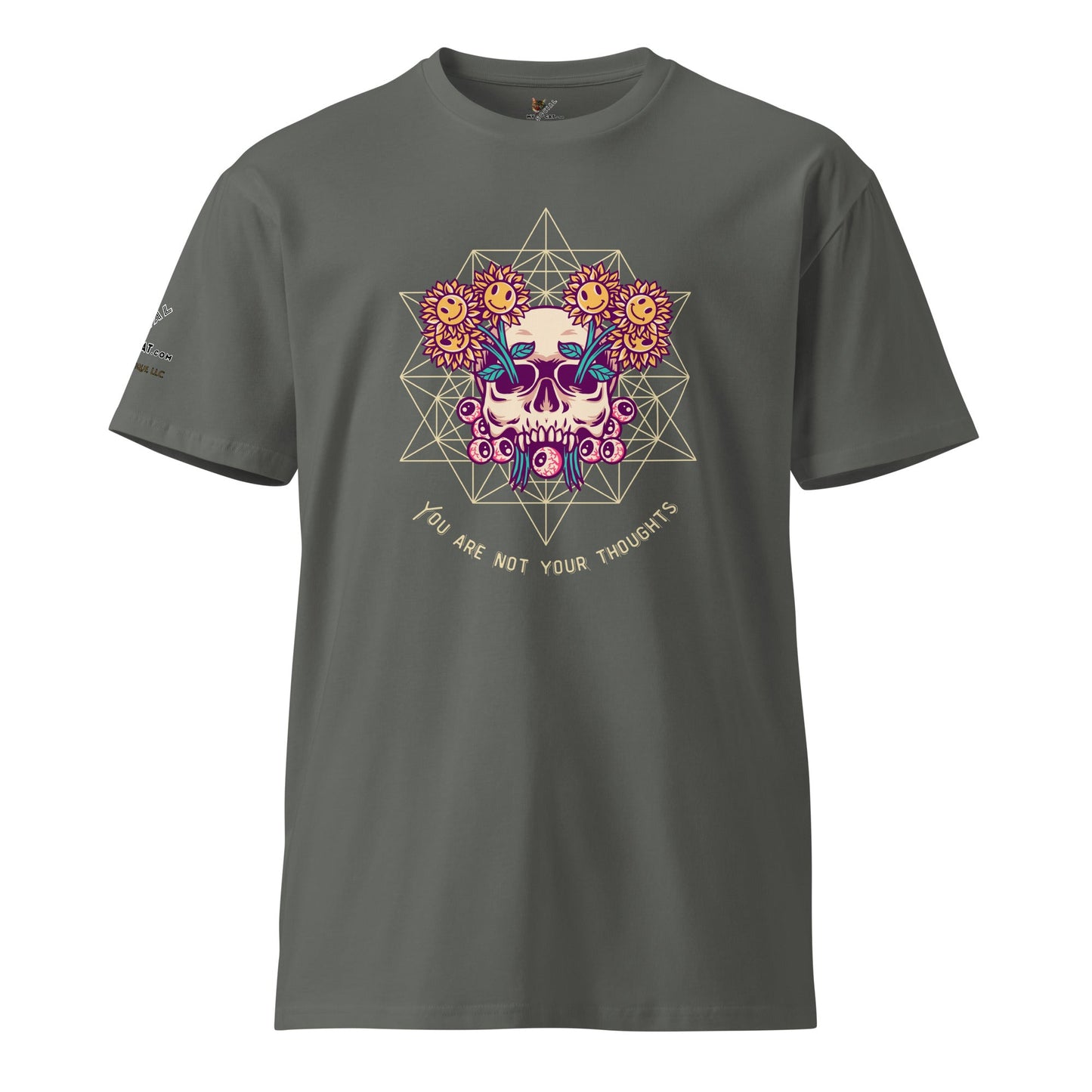 Skull Flowers Thoughts Unisex Premium Tee - My Social Cat Bonafide Boutique LLCSkull Flowers Thoughts Unisex Premium TeeT-shirtMy Social Cat Bonafide Boutique LLCCharcoalSarecotton