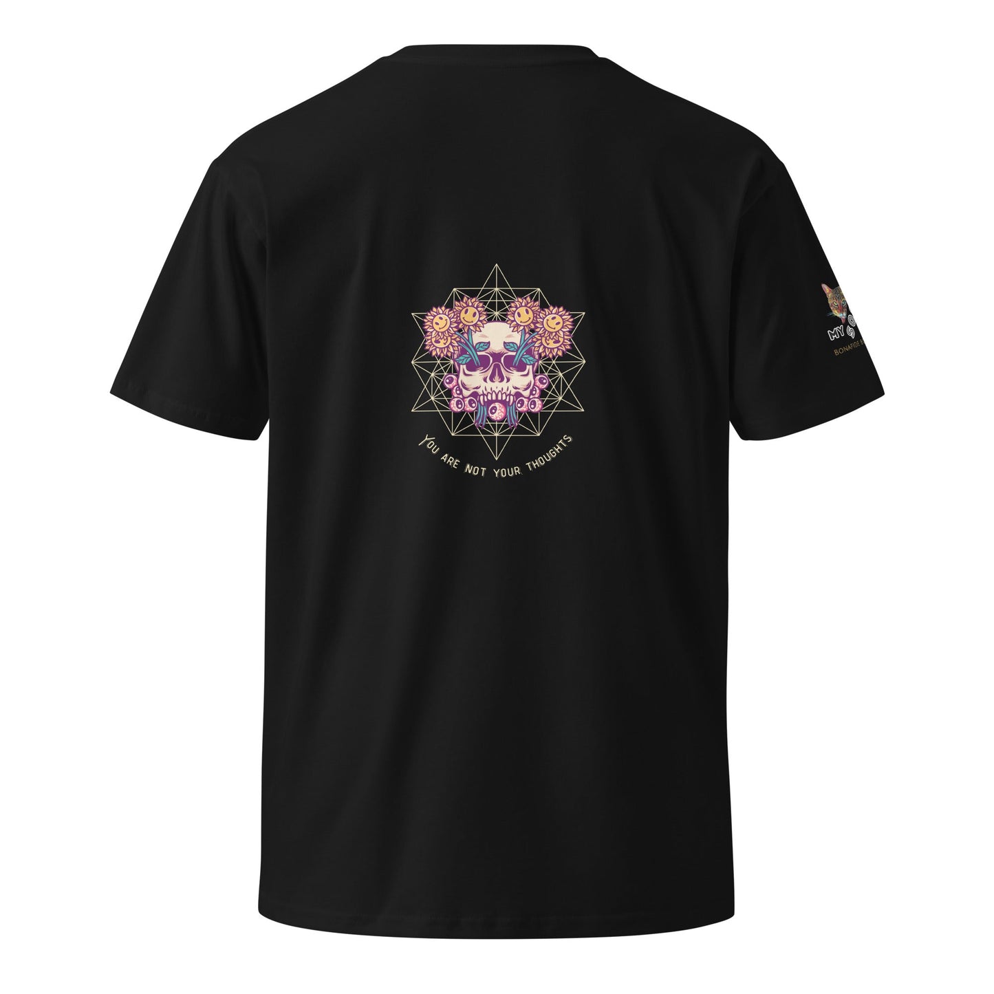 Skull Flowers Thoughts Unisex Premium Tee - My Social Cat Bonafide Boutique LLCSkull Flowers Thoughts Unisex Premium TeeT-shirtMy Social Cat Bonafide Boutique LLCBlackSarecotton