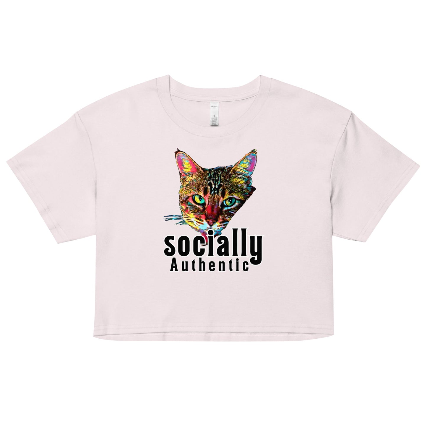 Socially Authentic Women’s Crop Top - My Social Cat Bonafide Boutique LLCSocially Authentic Women’s Crop Topcrop topMy Social Cat Bonafide Boutique LLCOrchidXSauthenticcat