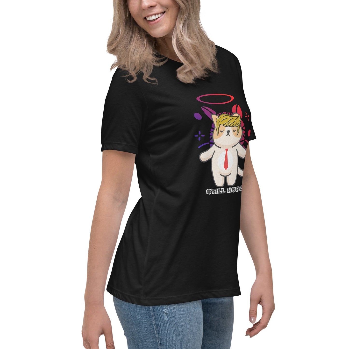 Still Here Women's Relaxed Tee - My Social Cat Bonafide Boutique LLCStill Here Women's Relaxed TeeT - shirtMy Social Cat Bonafide Boutique LLCNavySherestill