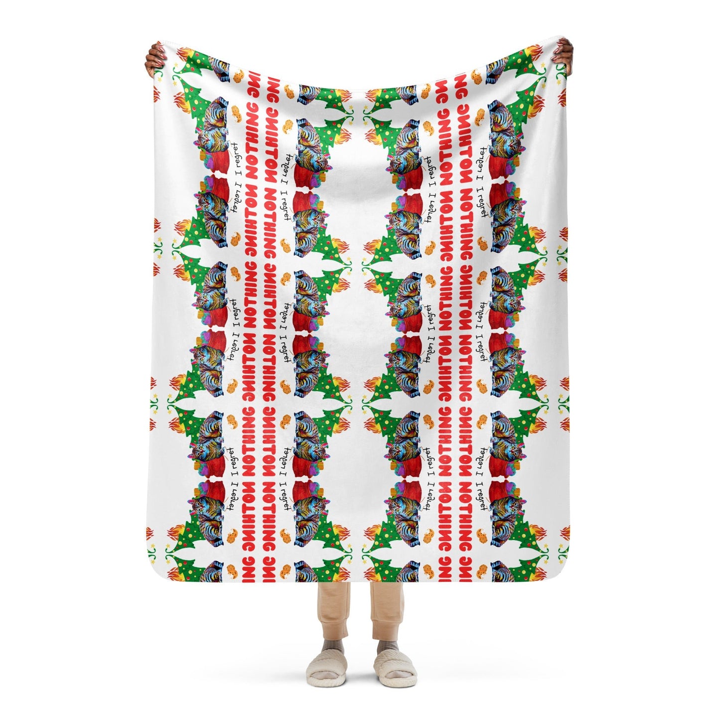 I Regret Nothing Mosaic Sherpa blanket