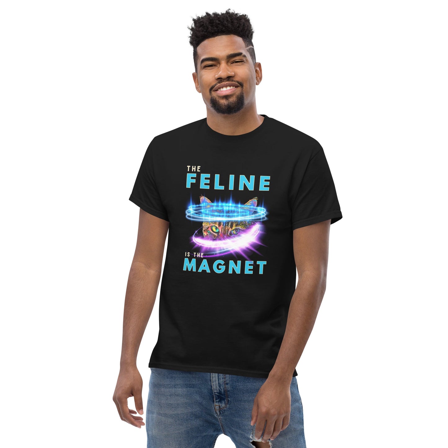 The Feline is the Magnet Unisex Classic Tee - My Social Cat Bonafide Boutique LLCThe Feline is the Magnet Unisex Classic TeeT-shirtMy Social Cat Bonafide Boutique LLCBlackMclassicfeeling
