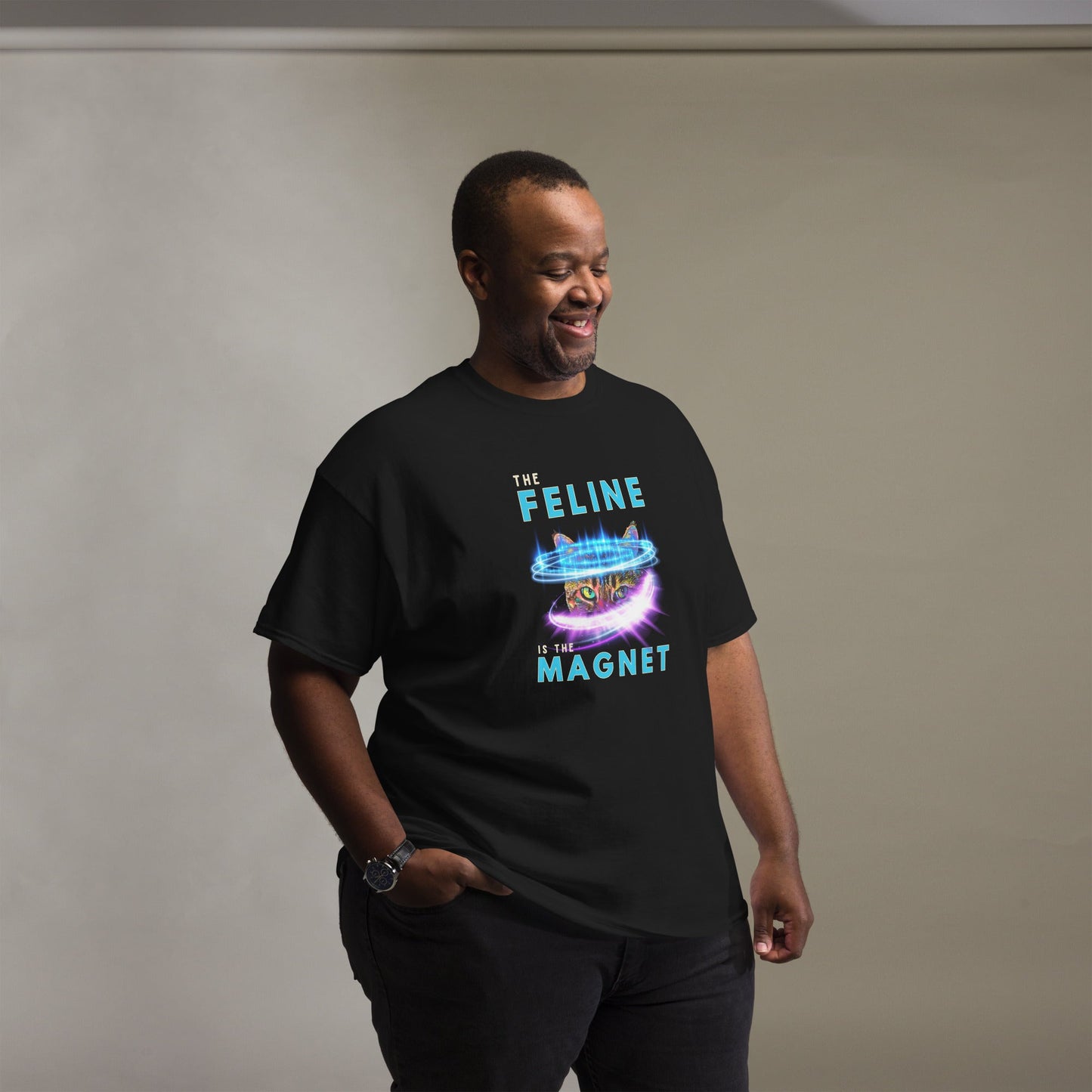 The Feline is the Magnet Unisex Classic Tee - My Social Cat Bonafide Boutique LLCThe Feline is the Magnet Unisex Classic TeeT-shirtMy Social Cat Bonafide Boutique LLCBlackMclassicfeeling