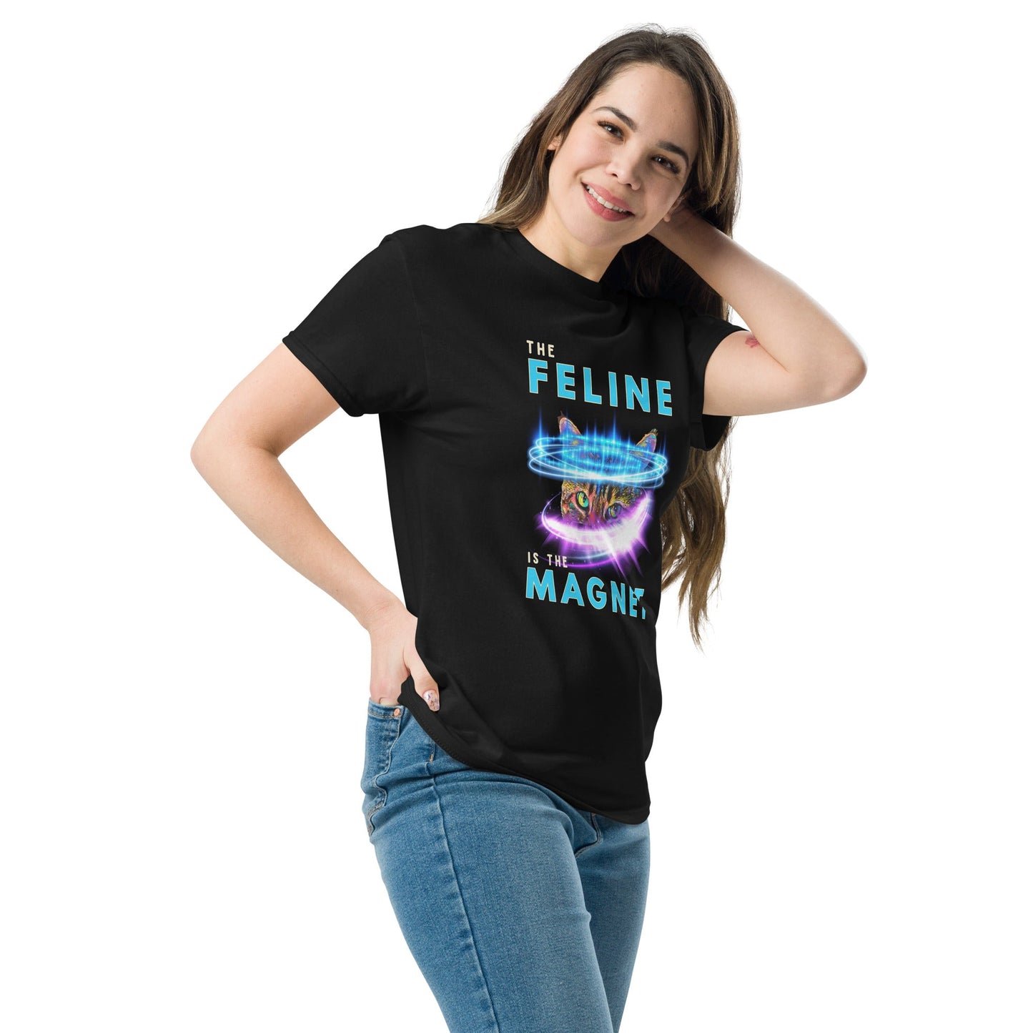 The Feline is the Magnet Unisex Classic Tee - My Social Cat Bonafide Boutique LLCThe Feline is the Magnet Unisex Classic TeeT-shirtMy Social Cat Bonafide Boutique LLCBlackMclassicfeeling