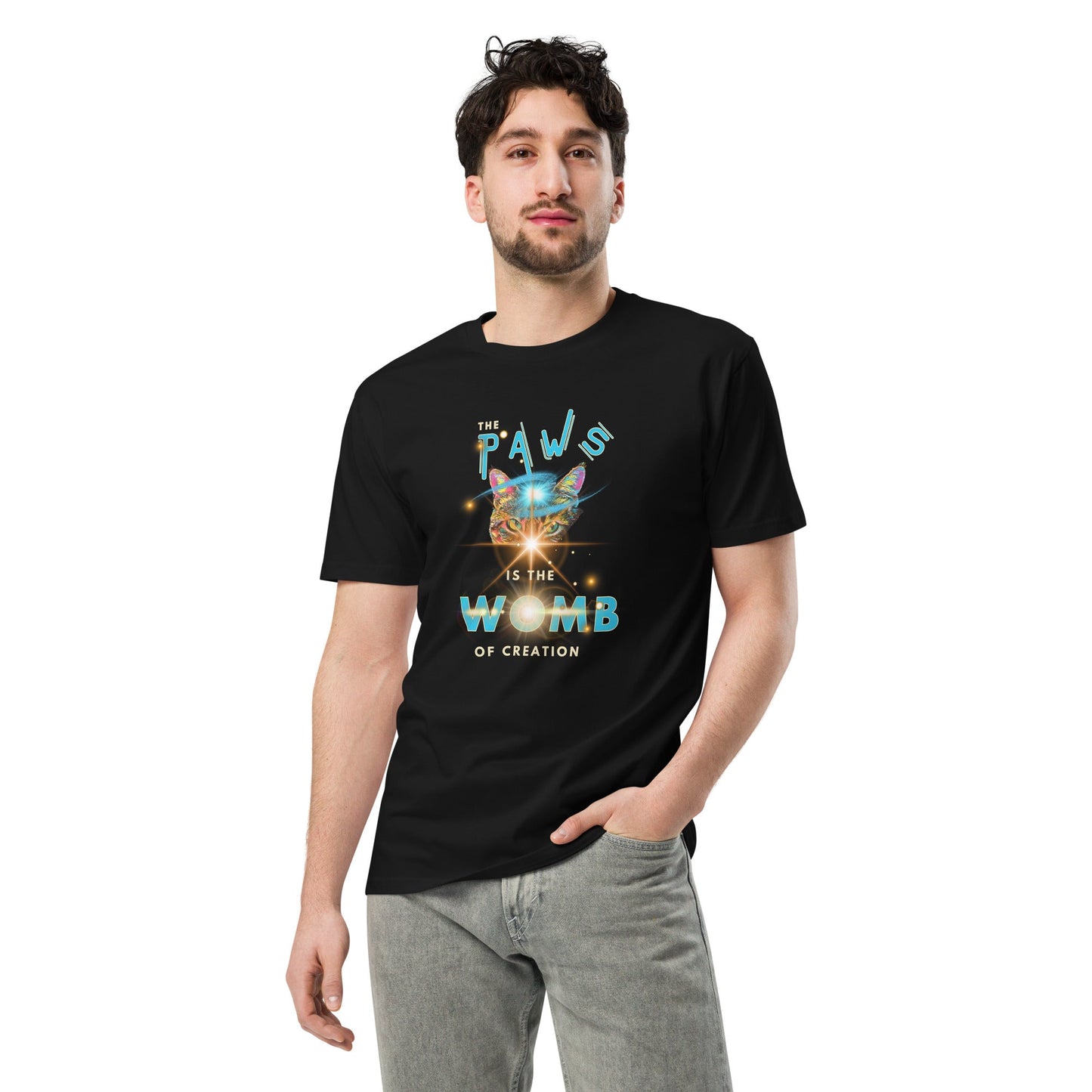 The Paws is the Womb of Creation Unisex Premium Tee - My Social Cat Bonafide Boutique LLCThe Paws is the Womb of Creation Unisex Premium TeeT-shirtMy Social Cat Bonafide Boutique LLCSpawspremium