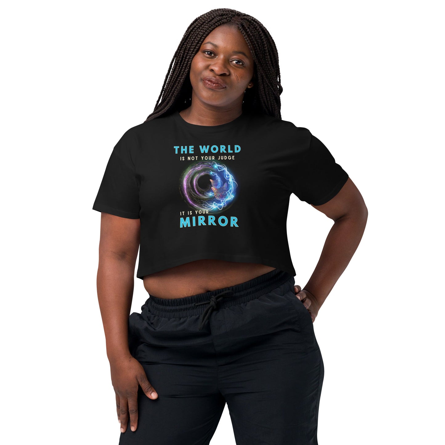 The World Is Your Mirror Women’s Crop Top - My Social Cat Bonafide Boutique LLCThe World Is Your Mirror Women’s Crop Topcrop topMy Social Cat Bonafide Boutique LLCBlackScropmirror