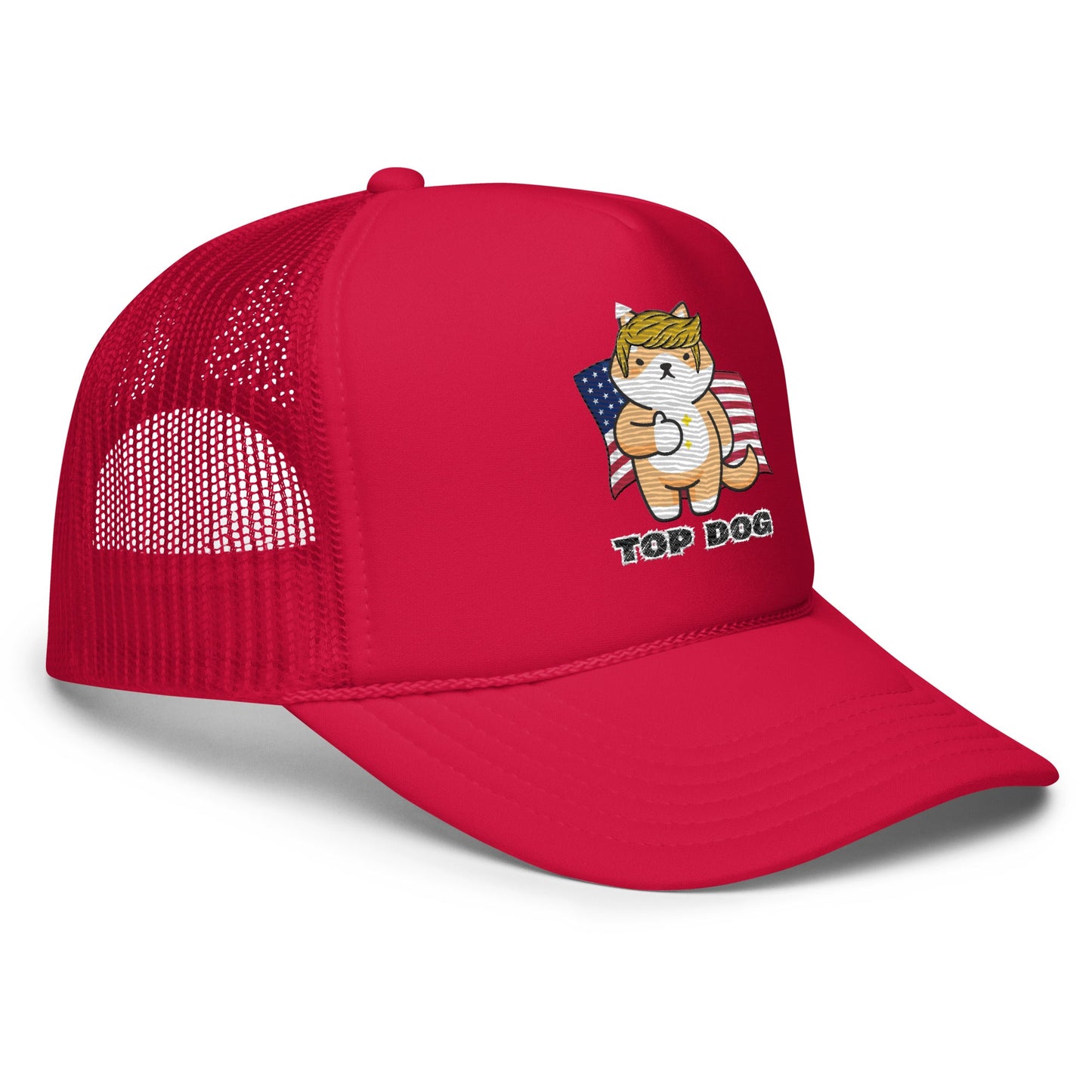 Top Dog Embroidered Foam Trucker Hat - My Social Cat Bonafide Boutique LLCTop Dog Embroidered Foam Trucker HatHatMy Social Cat Bonafide Boutique LLCReddogfoam